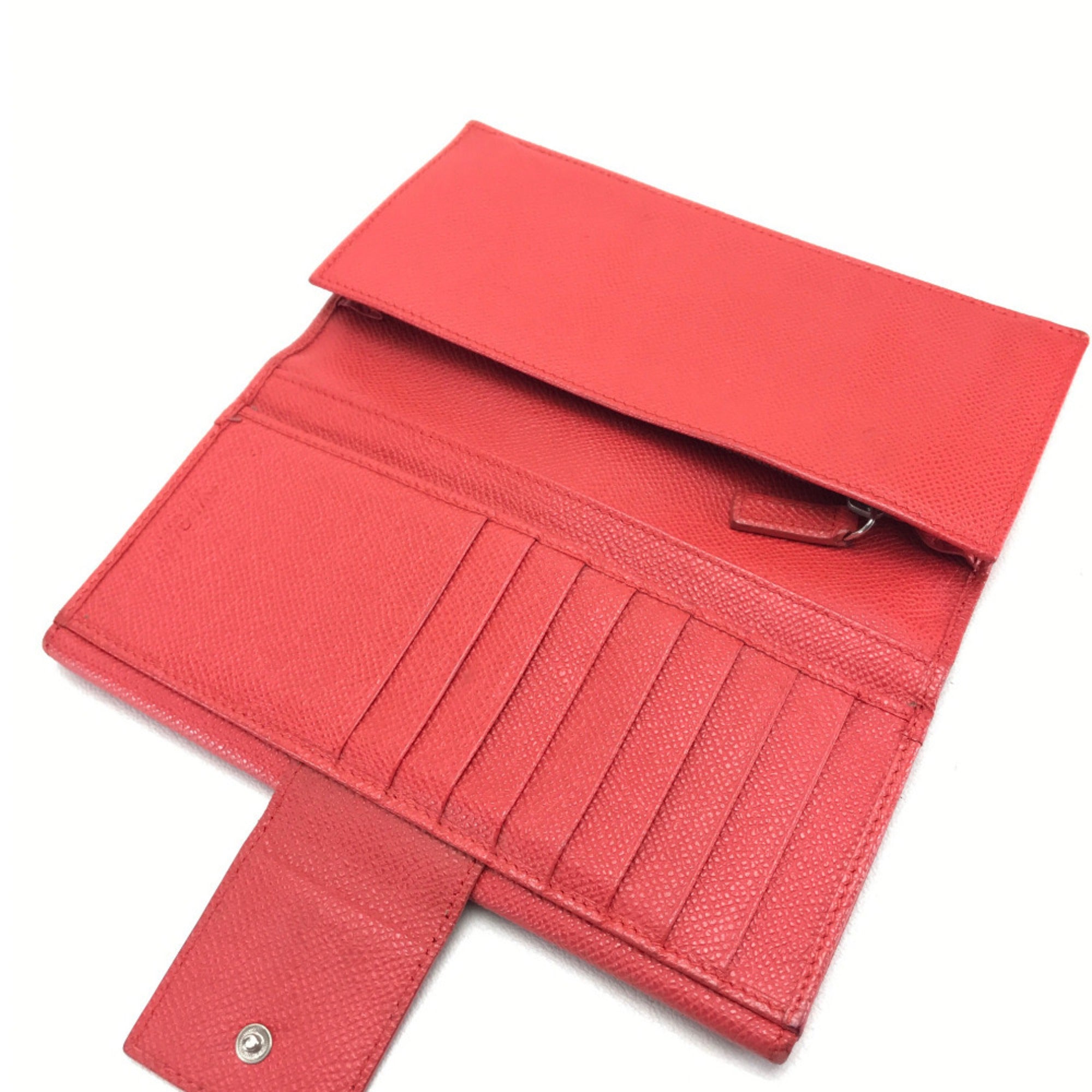 Bvlgari Bvlgari Bvlgari Red Color Leather Long Wallet (Bi-Fold) (Pre-Owned)