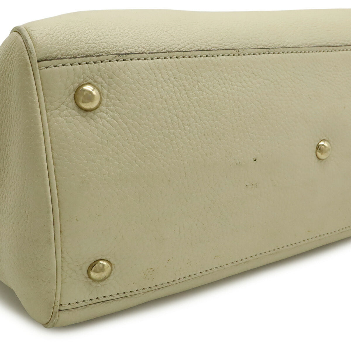 Gucci Light Beige Leather Bamboo Handbag Shoulder Bag Tote Bag (Pre-Owned)