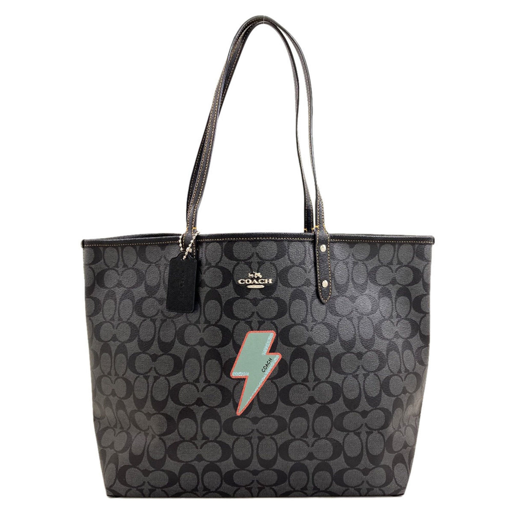 Coach Black Pvc Tote Bag (Pre-Owned)