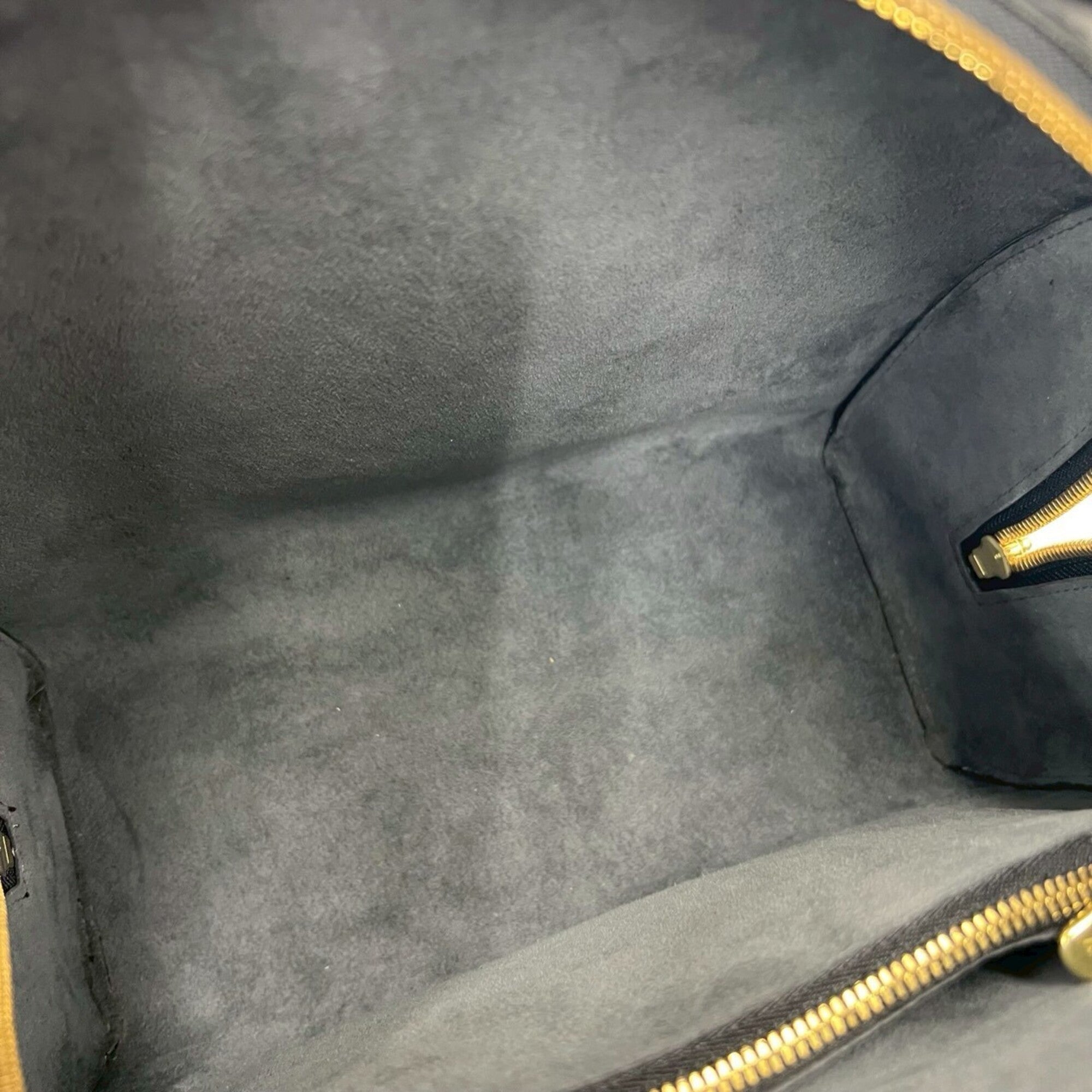 Louis Vuitton Black Leather Boston Bag Handbag (Pre-Owned)