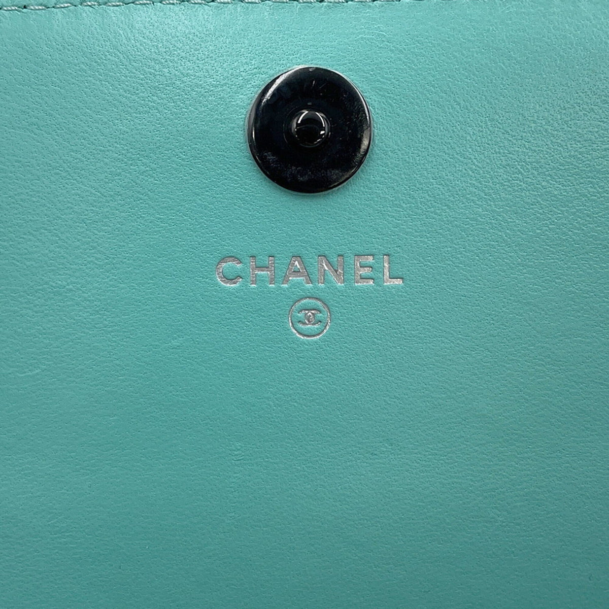 Chanel Black Turquoise Chain/Shoulder Wallet (Pre-Owned)