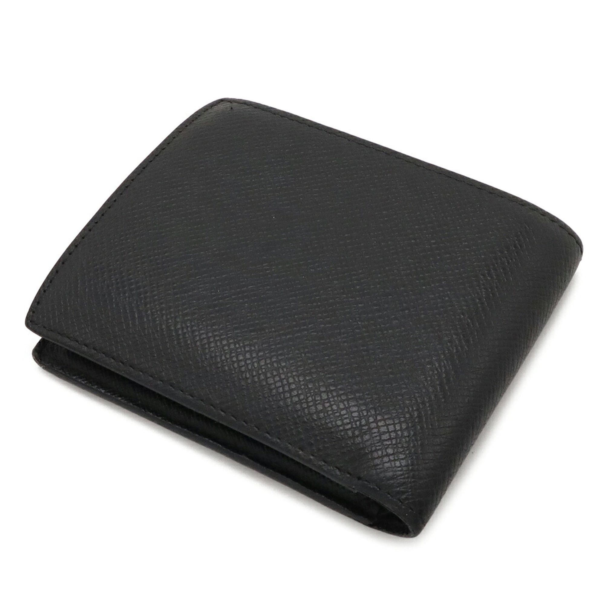 Louis Vuitton Black Noir Taiga Leather Wallet (Bi-Fold) (Pre-Owned)