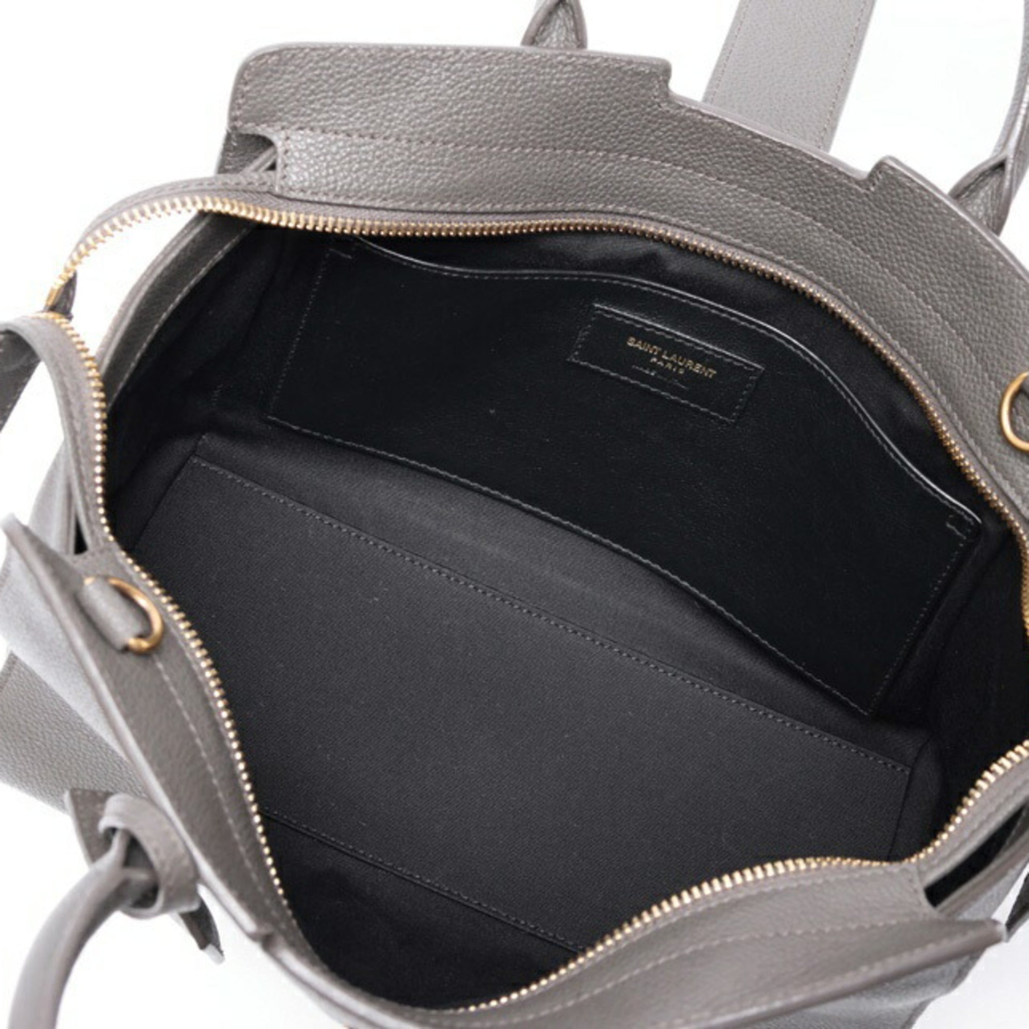 Saint Laurent Gray Leather Handbag (Pre-Owned)