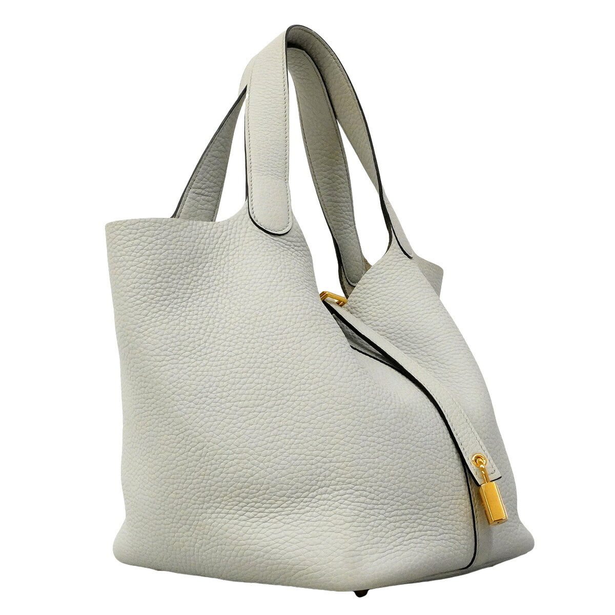 Hermes Gray Taurillon Clemence Leather Handbag (Pre-Owned)