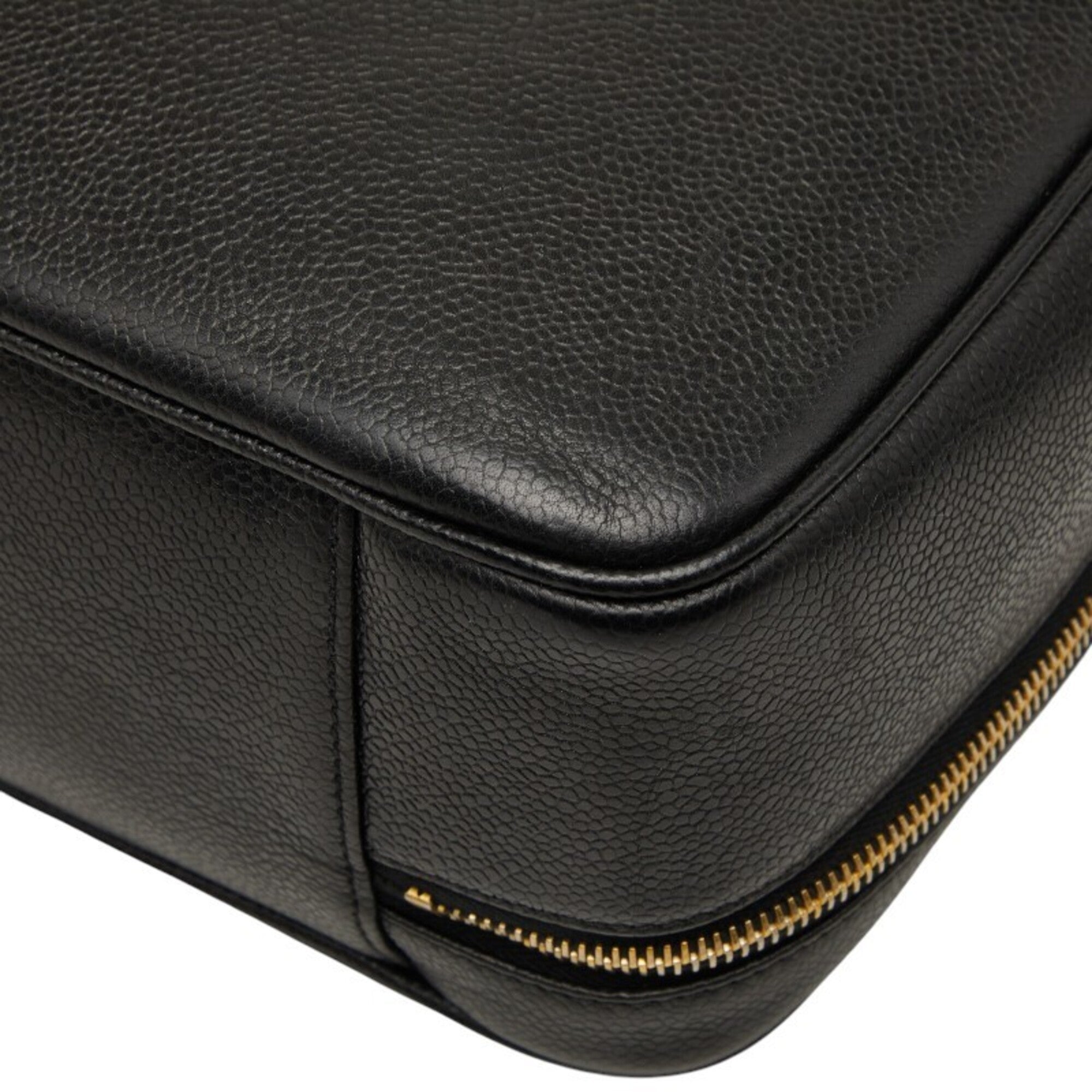 Chanel Black Grained Calfskin Handbag Shoulder Bag Vanity Bag (Pre-Owned)