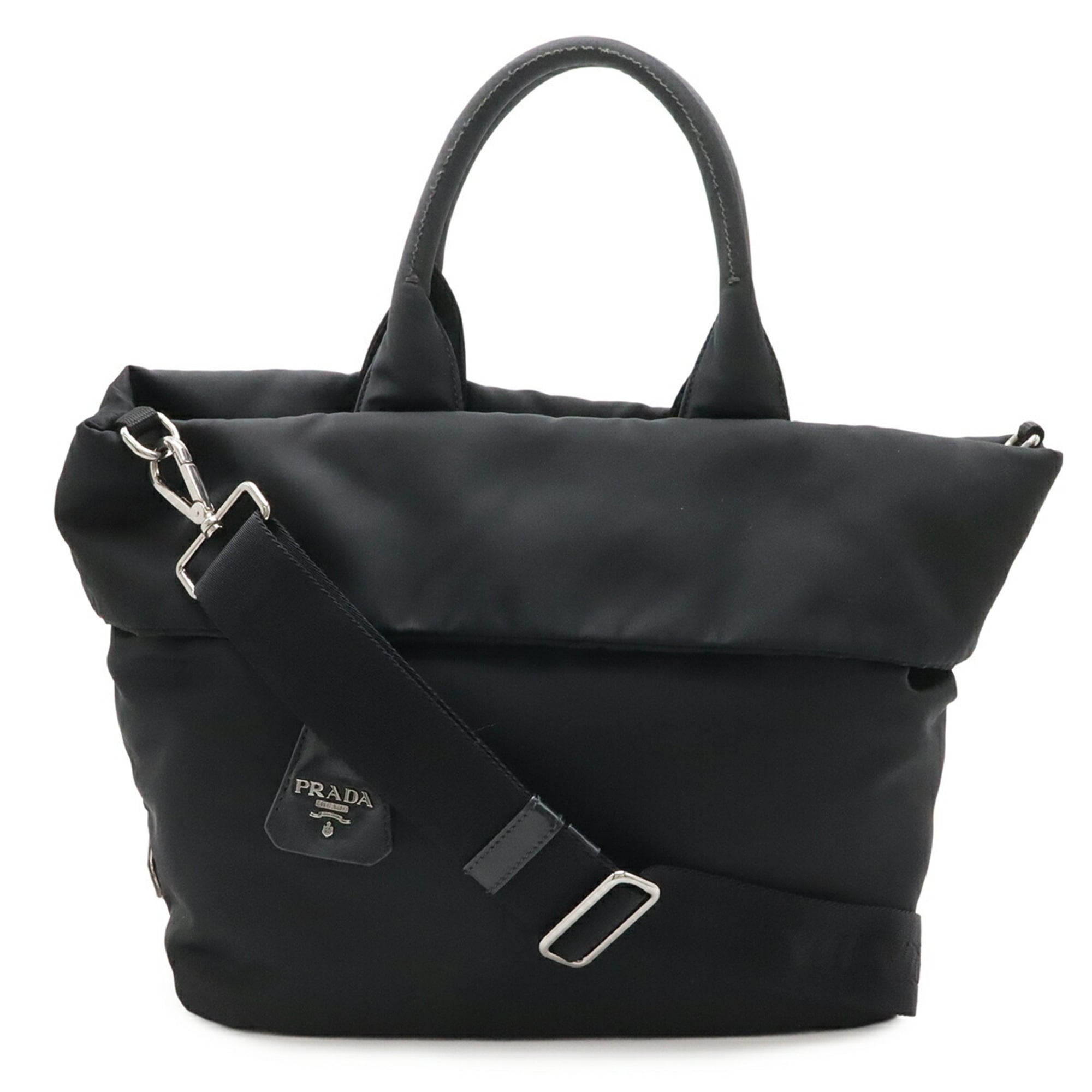 Prada Black Nero Nylon Shoulder Bag Tote Bag (Pre-Owned)