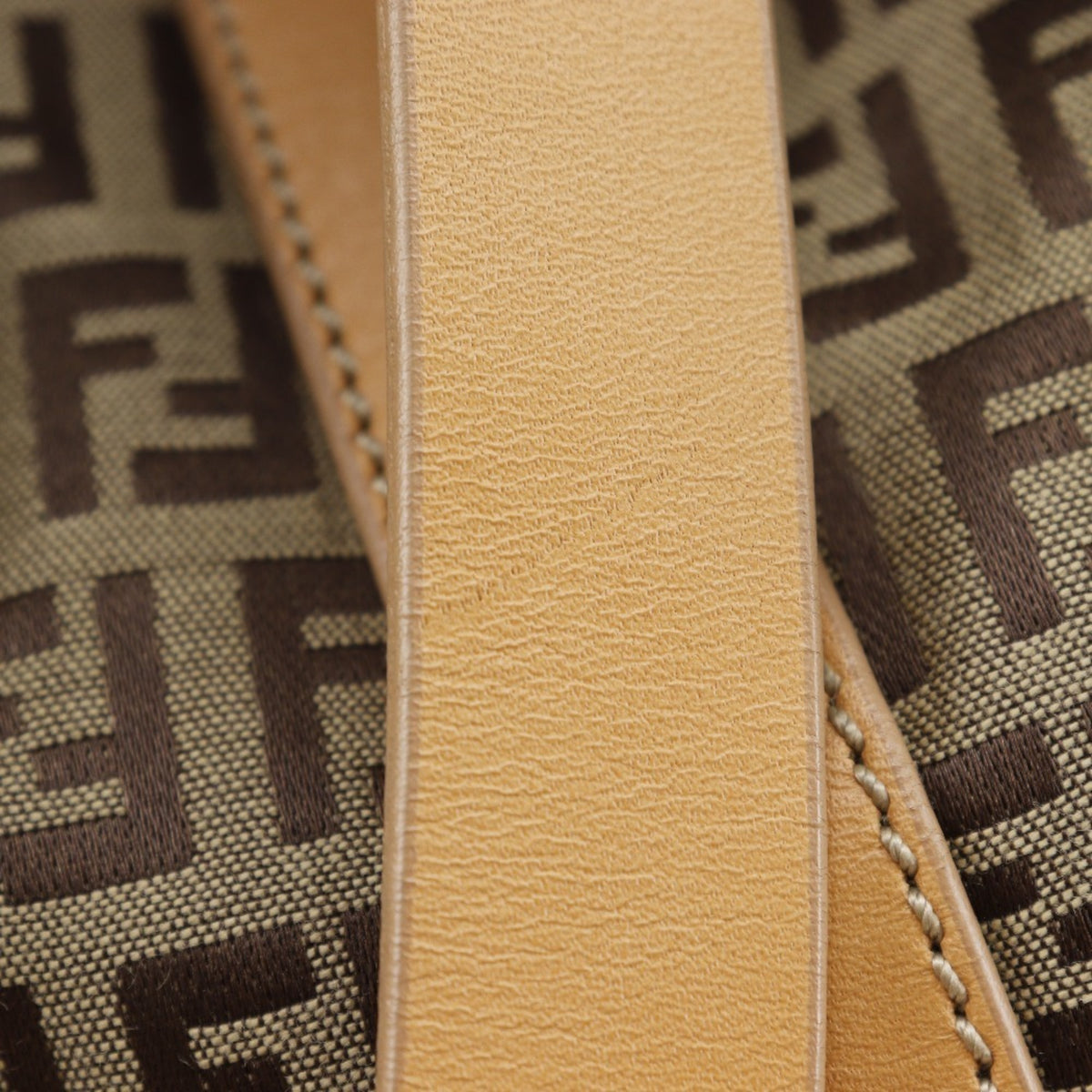 Fendi Brown Canvas Leather Boston Bag (Pre-Owned)