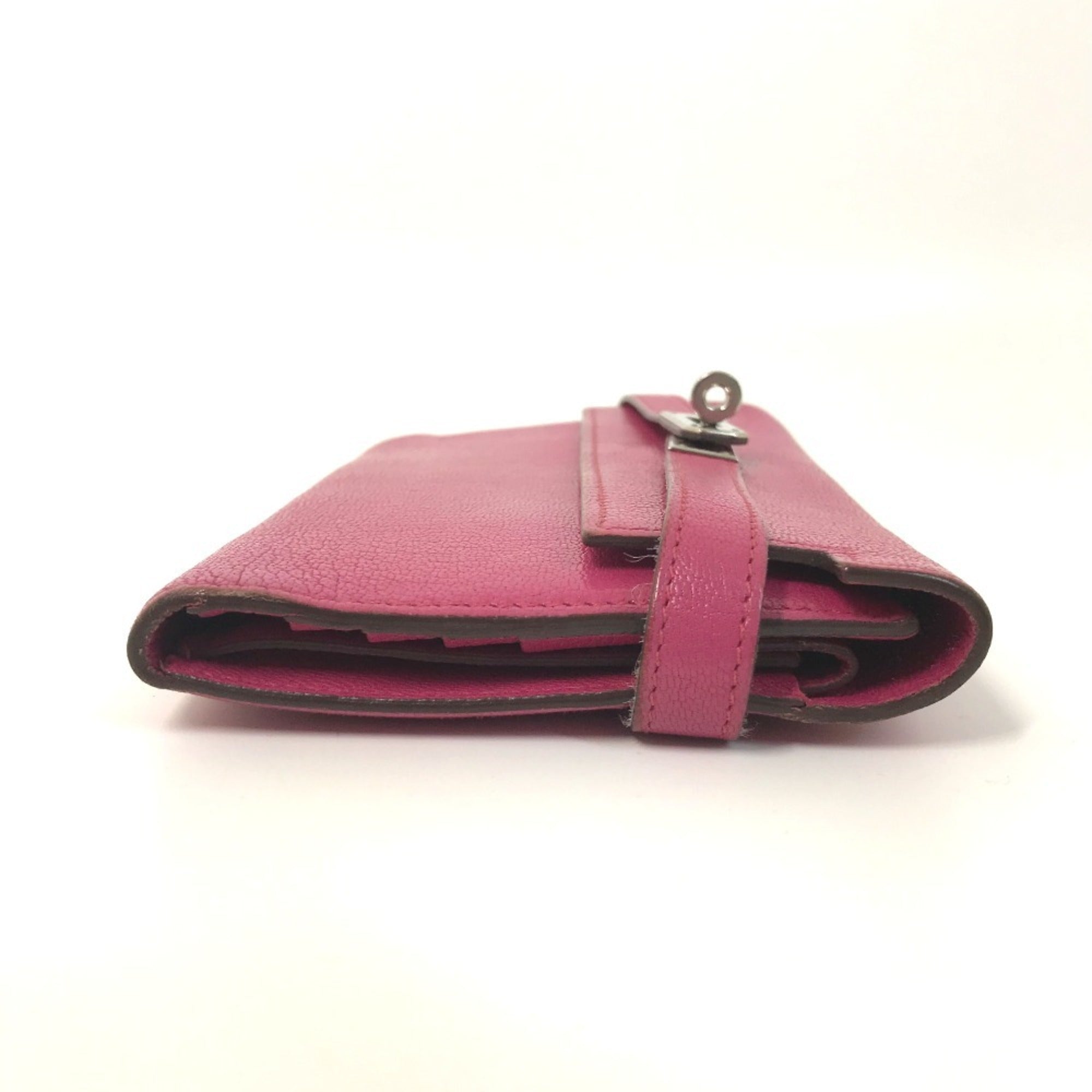 Hermes Pink Chevre Leather Long Wallet (Bi-Fold) (Pre-Owned)