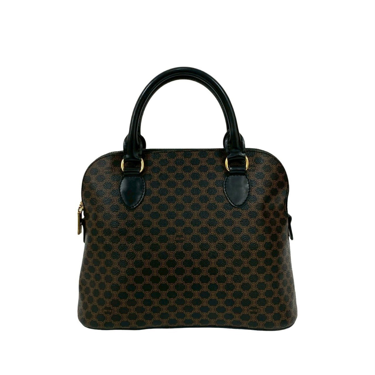 Celine Black Leather Pvc Boston Bag Handbag (Pre-Owned)