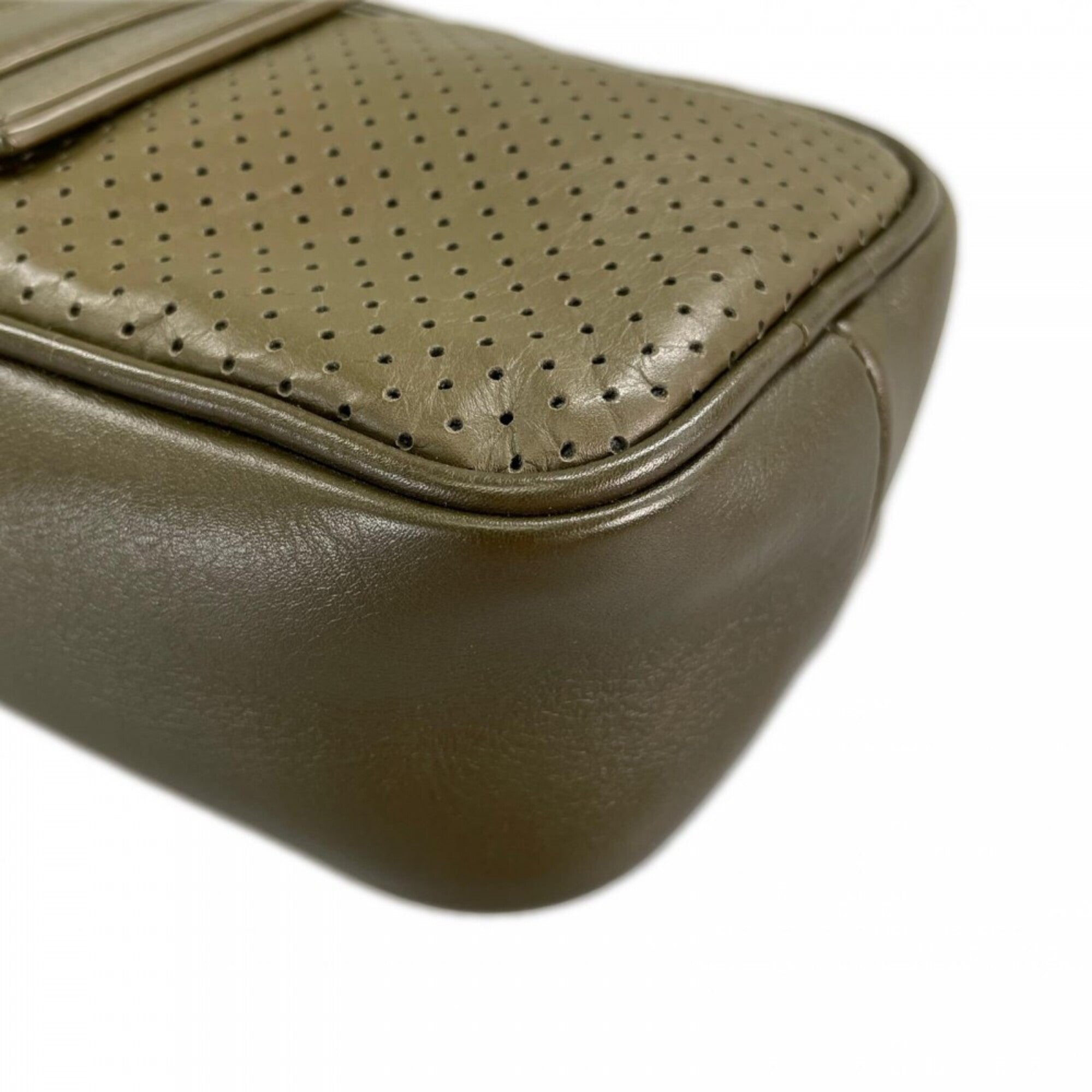 Bottega Veneta Khaki Leather Shoulder Bag (Pre-Owned)