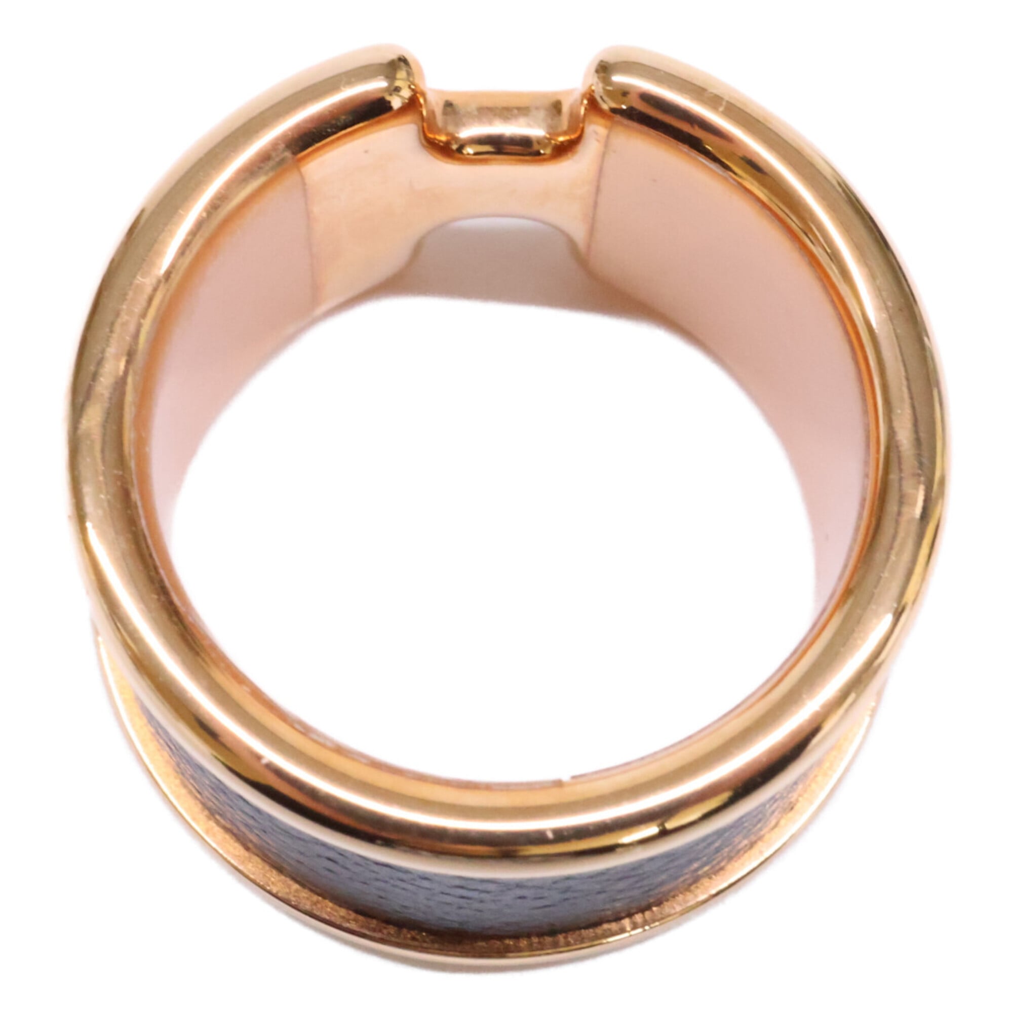 Hermes Gold Black Metal Band Ring (Pre-Owned)