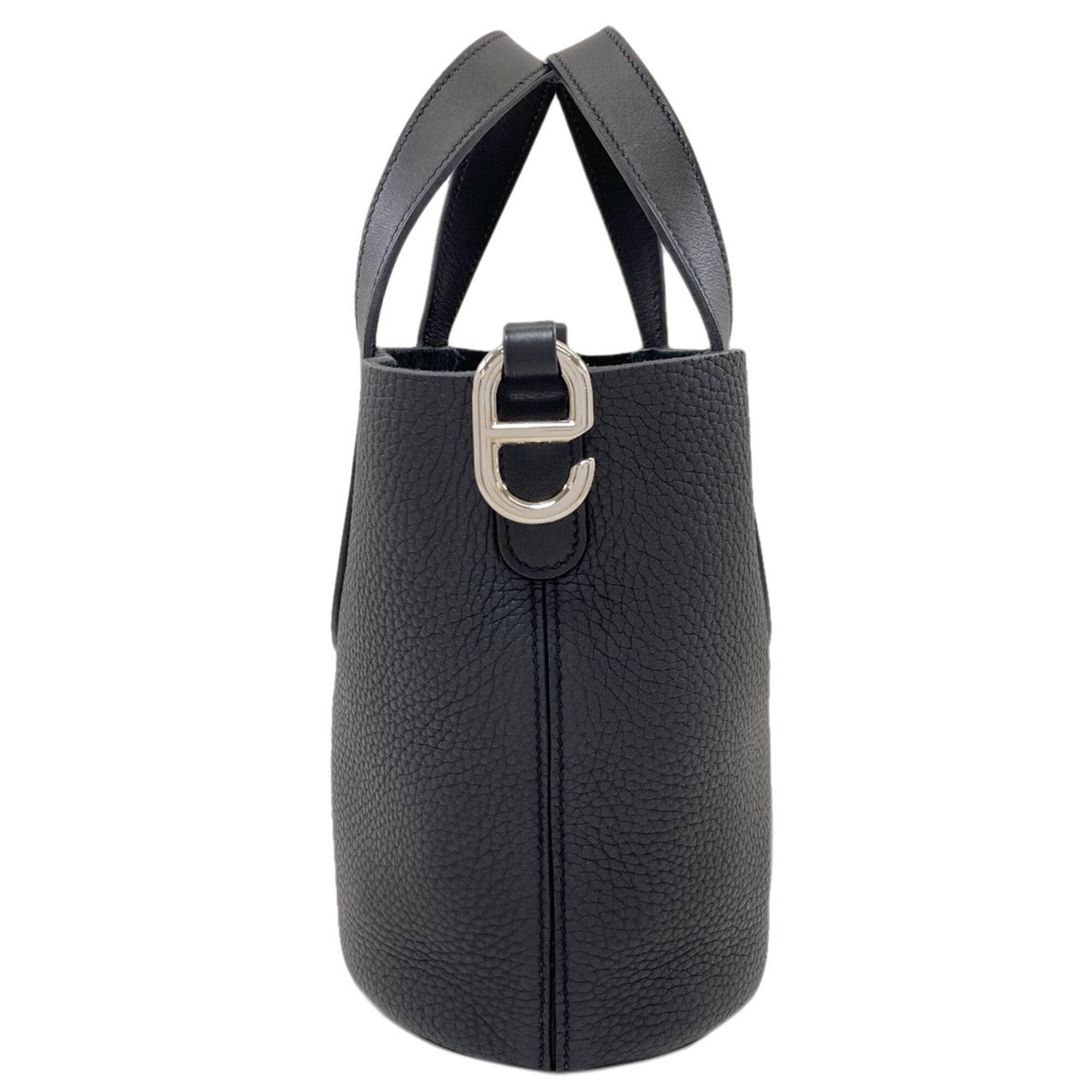 Hermes Black Taurillon Clemence Leather Handbag (Pre-Owned)