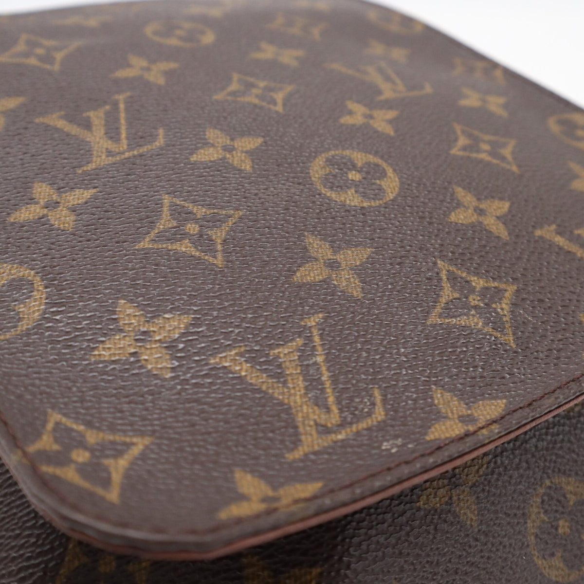 Louis Vuitton Beige Brown Monogram Coated Canvas Leather Shoulder Bag (Pre-Owned)
