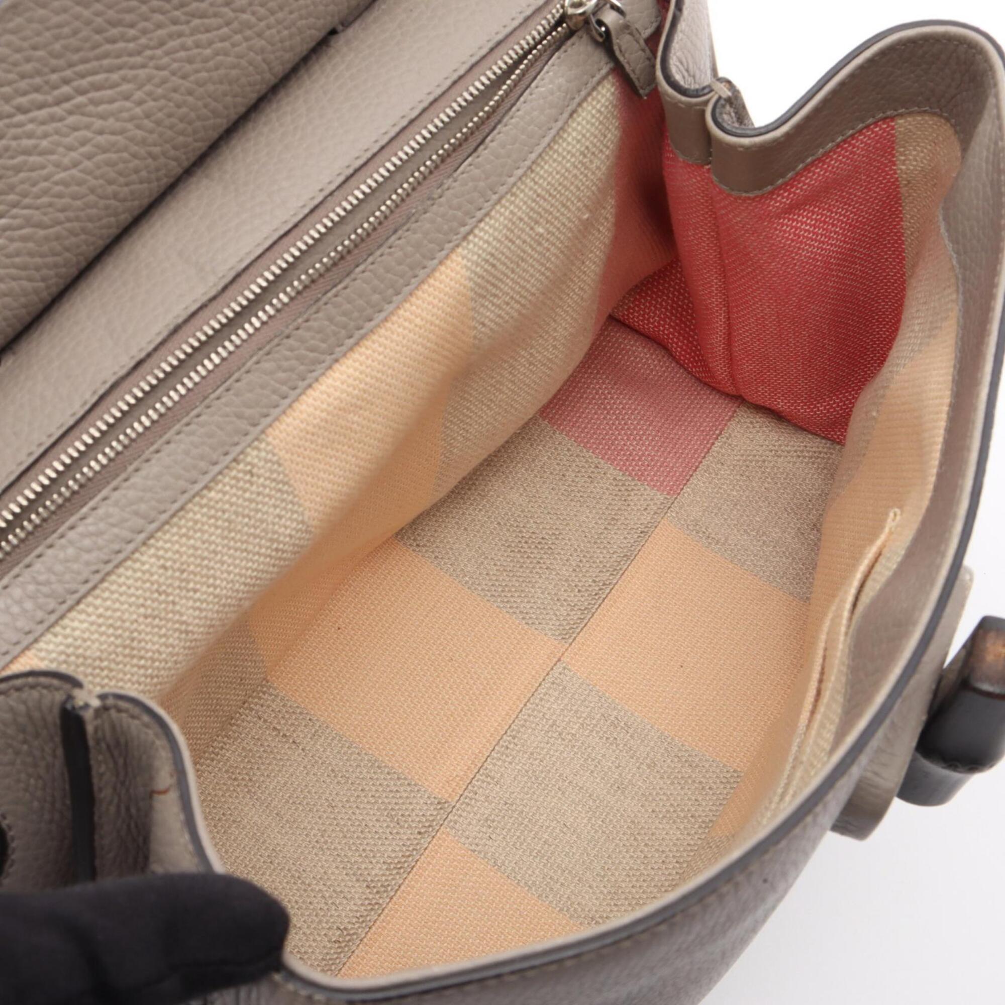 Gucci Gray Leather Handbag (Pre-Owned)