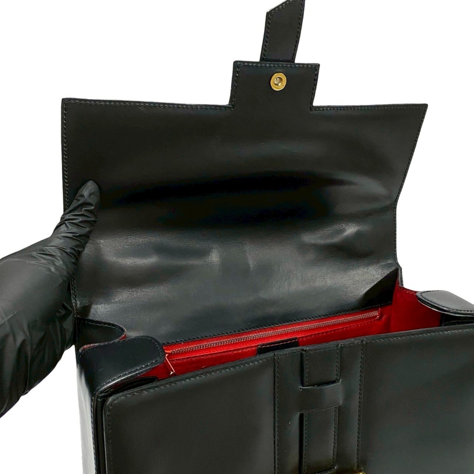 Celine Black Leather Handbag Tote Bag (Pre-Owned)