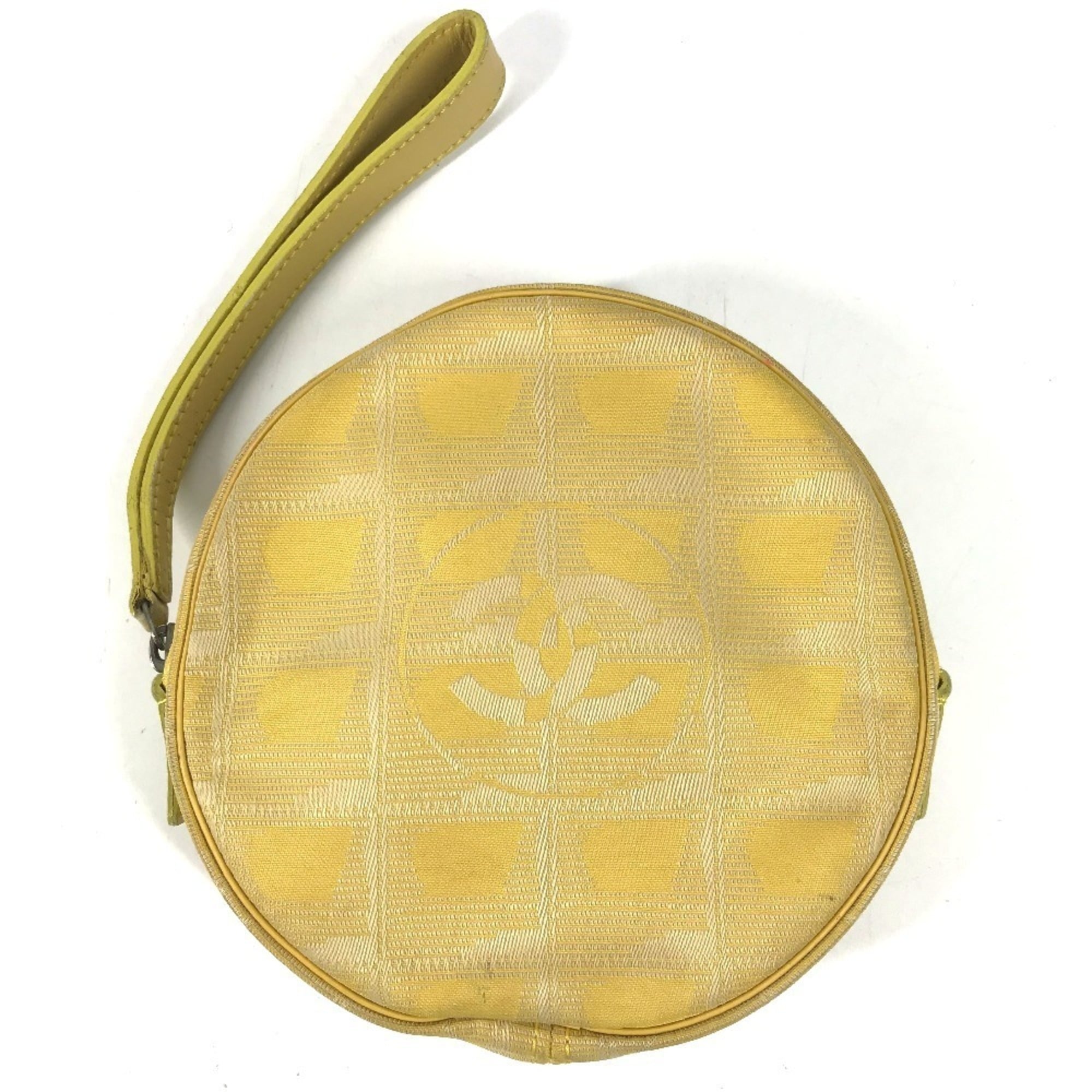 Chanel New Travel Line Yellow Nylon Pouch Wash Bag (Pre-Owned)