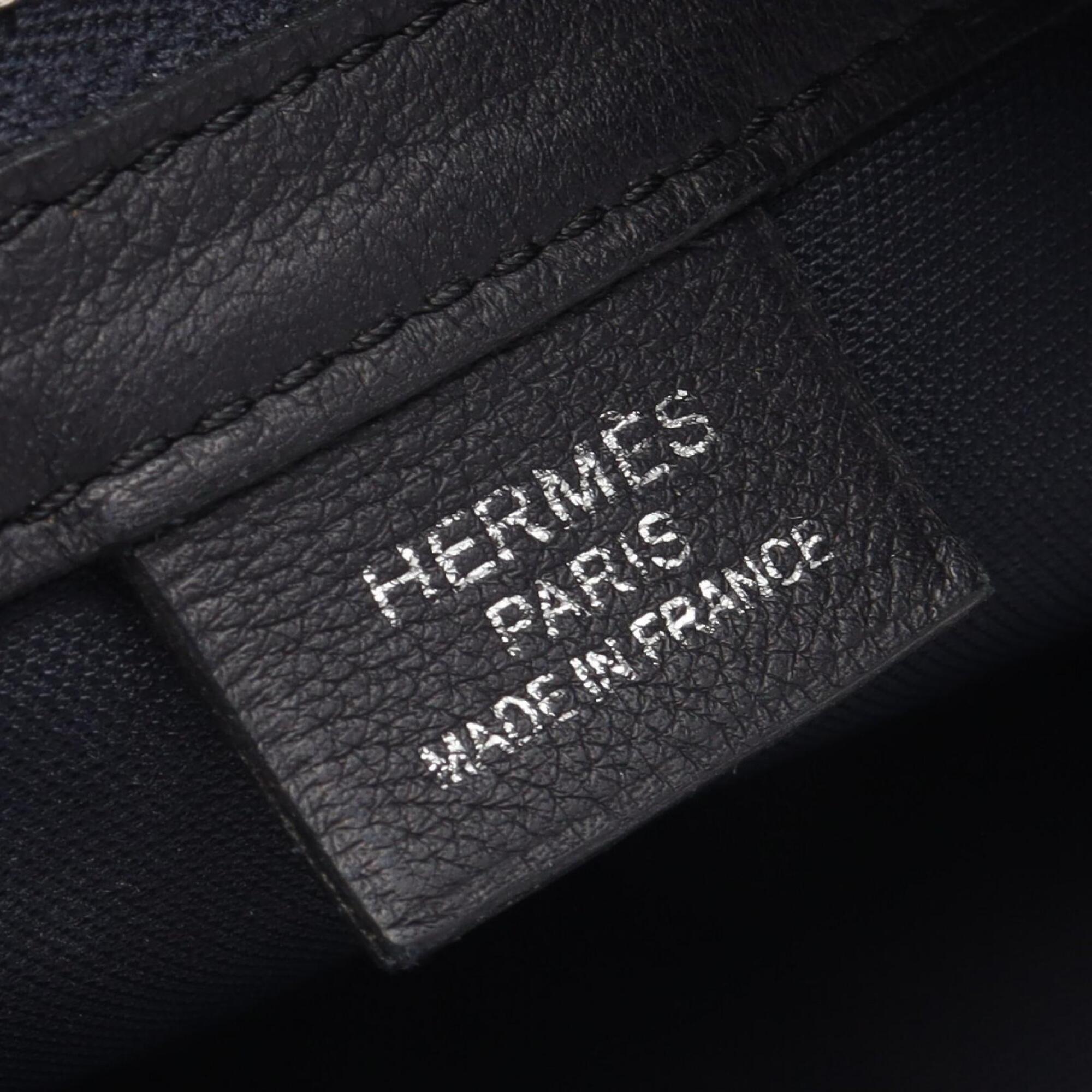 Hermes Navy Leather Fanny Pack Handbag Sling Bag (Pre-Owned)