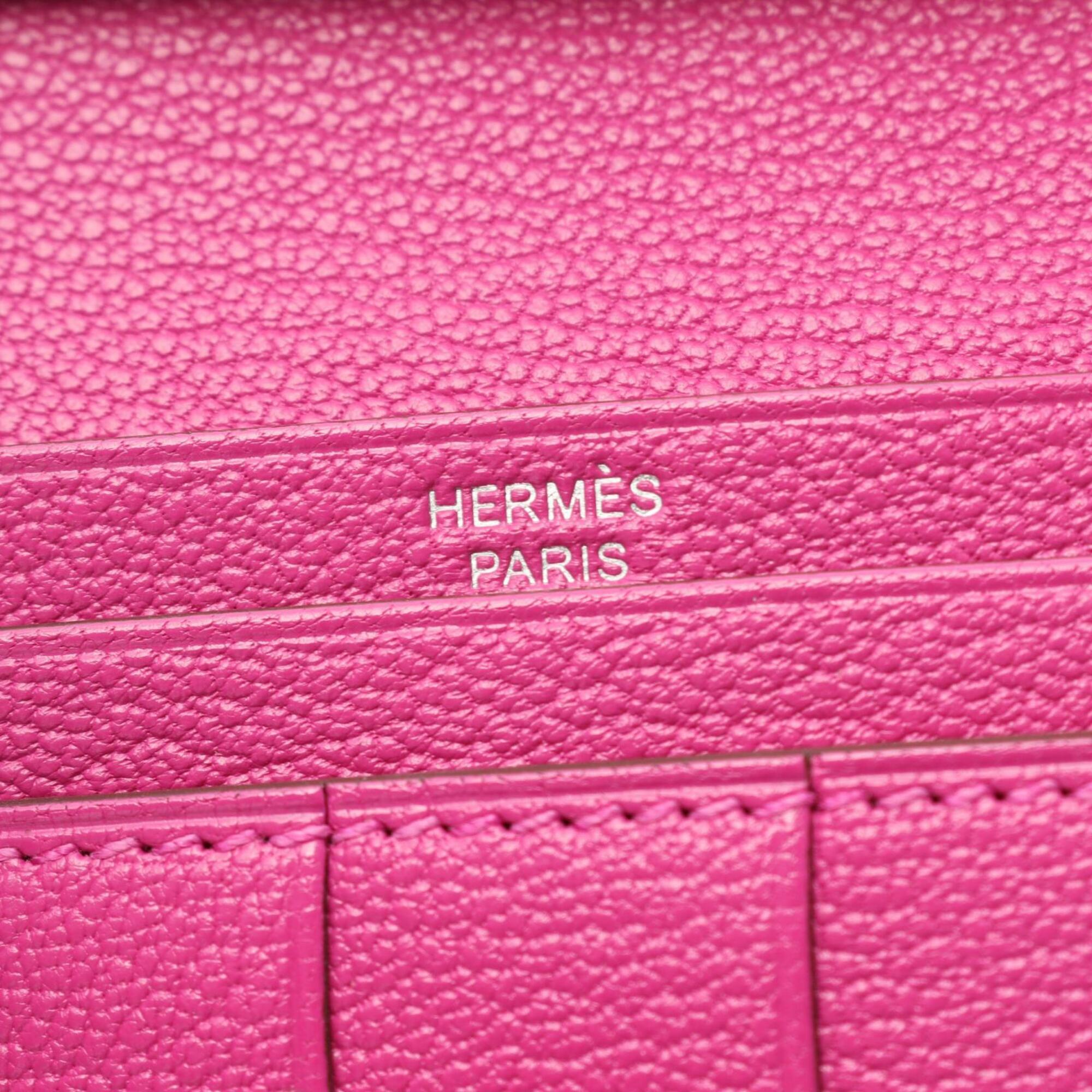 Hermes Pink Chevre Leather Long Wallet (Bi-Fold) (Pre-Owned)