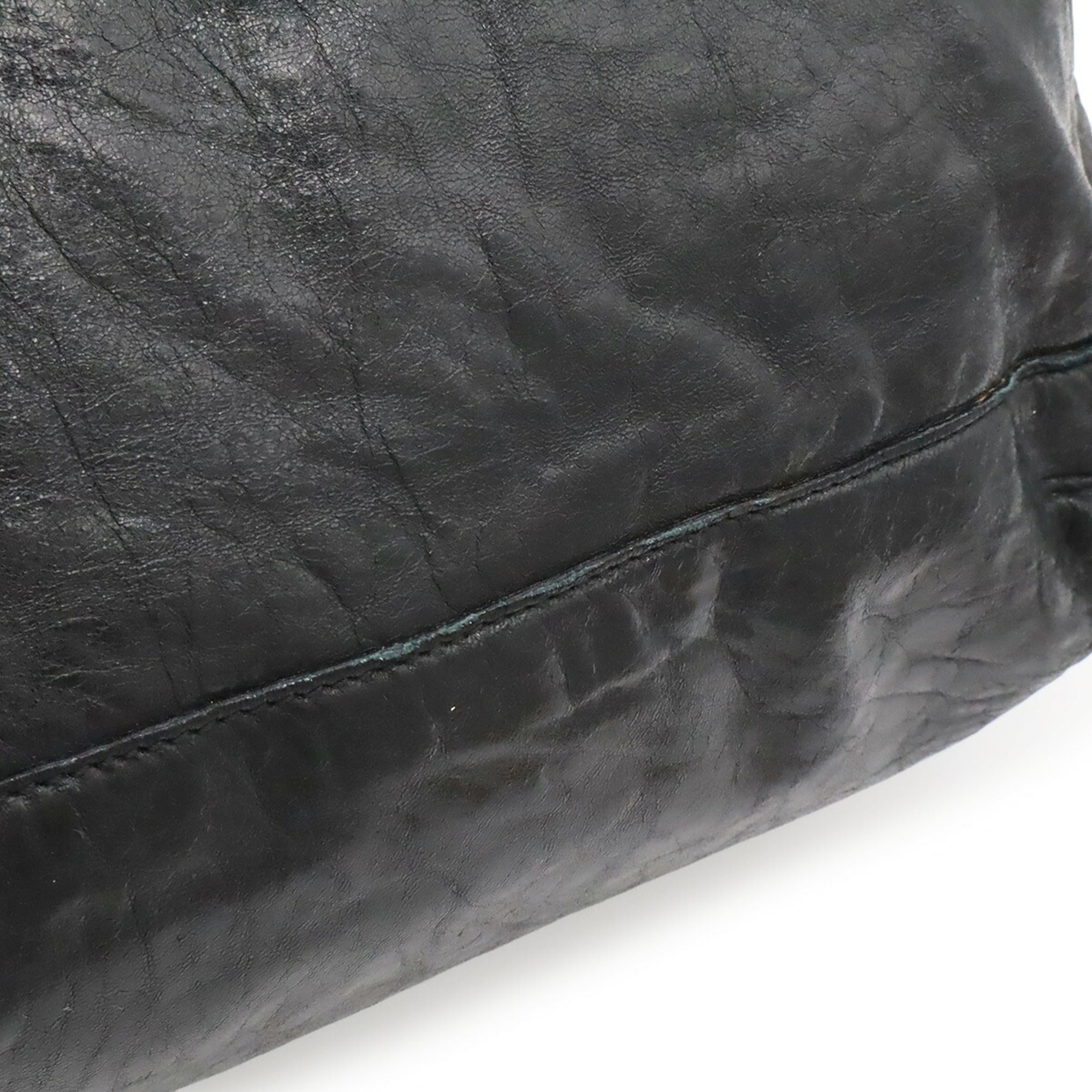 Balenciaga Black Leather Handbag Shoulder Bag (Pre-Owned)