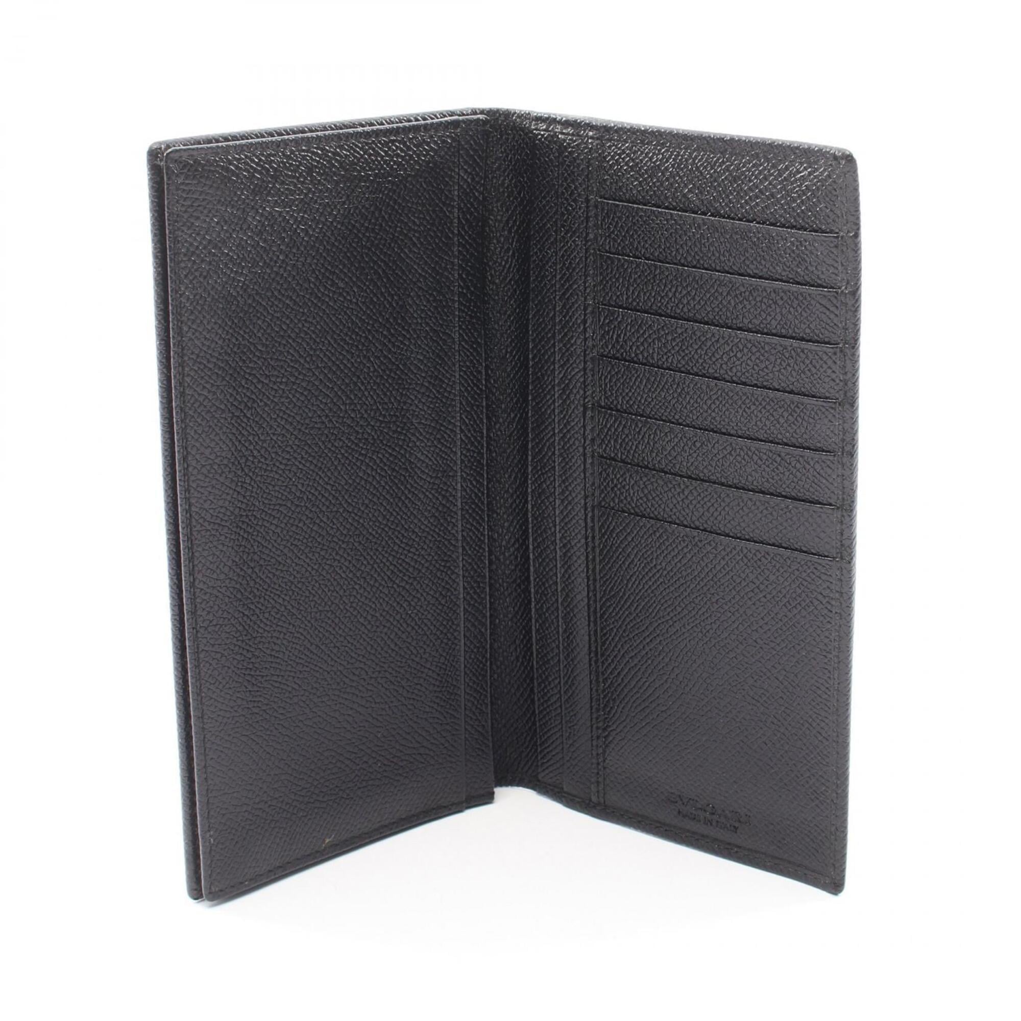 Bvlgari Black Leather Long Wallet (Bi-Fold) (Pre-Owned)