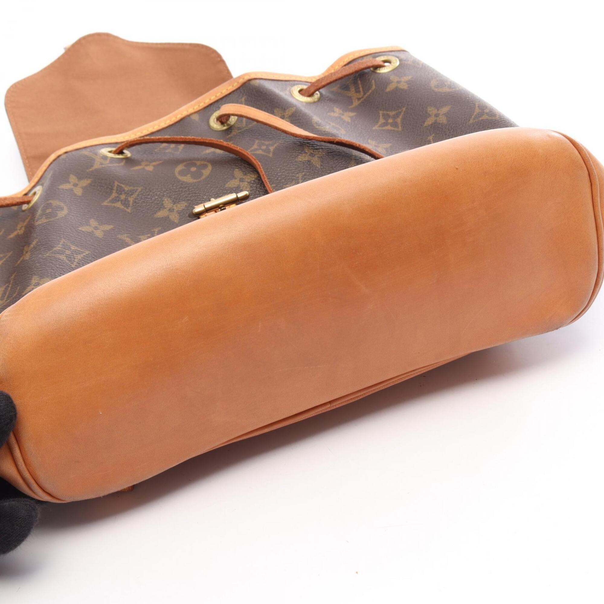 Louis Vuitton Brown Monogram Coated Canvas Backpack Handbag (Pre-Owned)