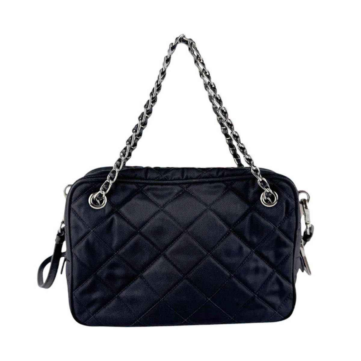 Prada Black Nylon Leather Handbag (Pre-Owned)