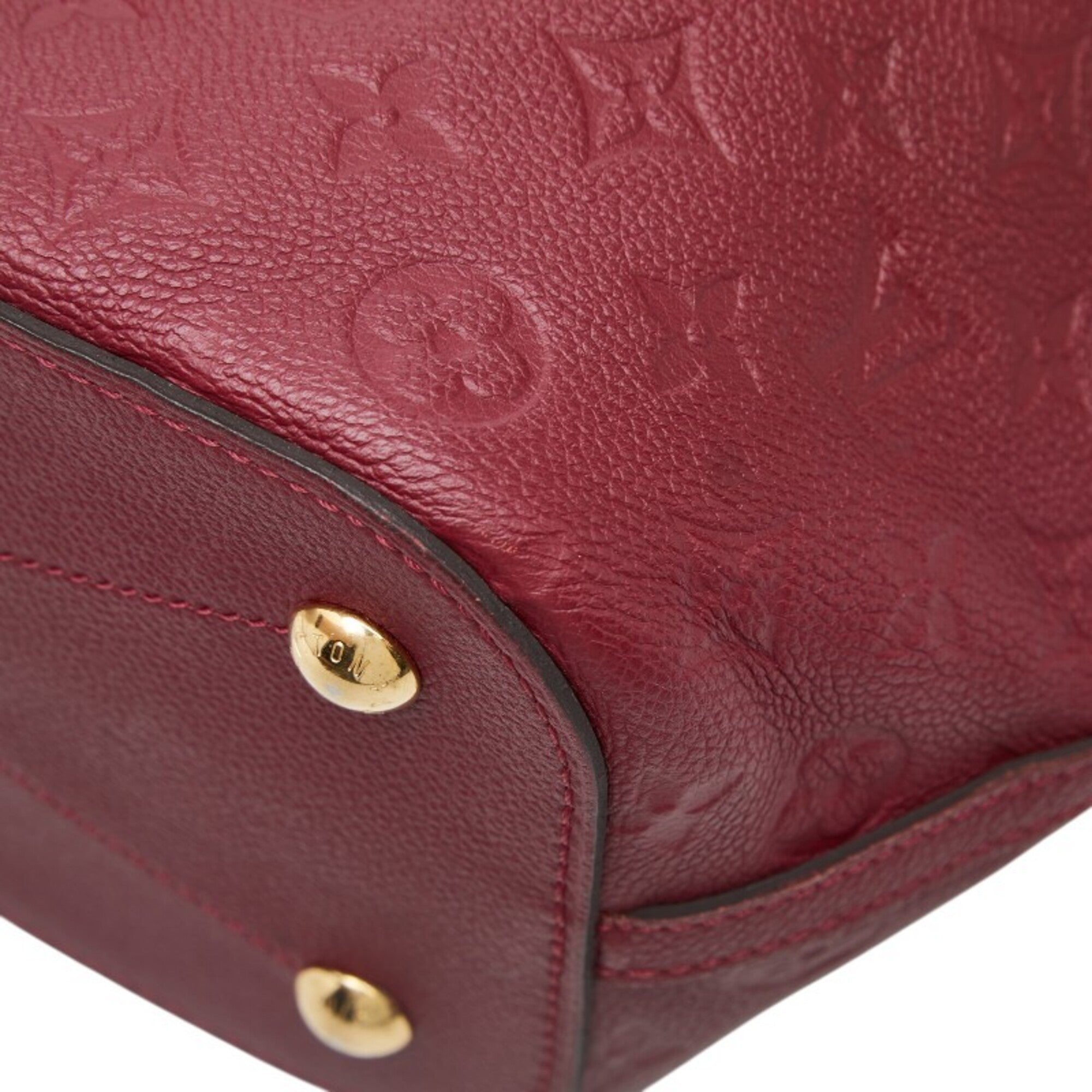 Louis Vuitton Raisin Red Color Wine Leather Handbag (Pre-Owned)