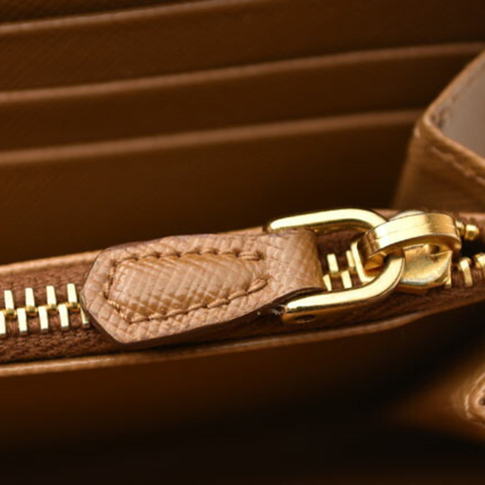 Prada Brown Saffiano Metal Wallet (Bi-Fold) (Pre-Owned)