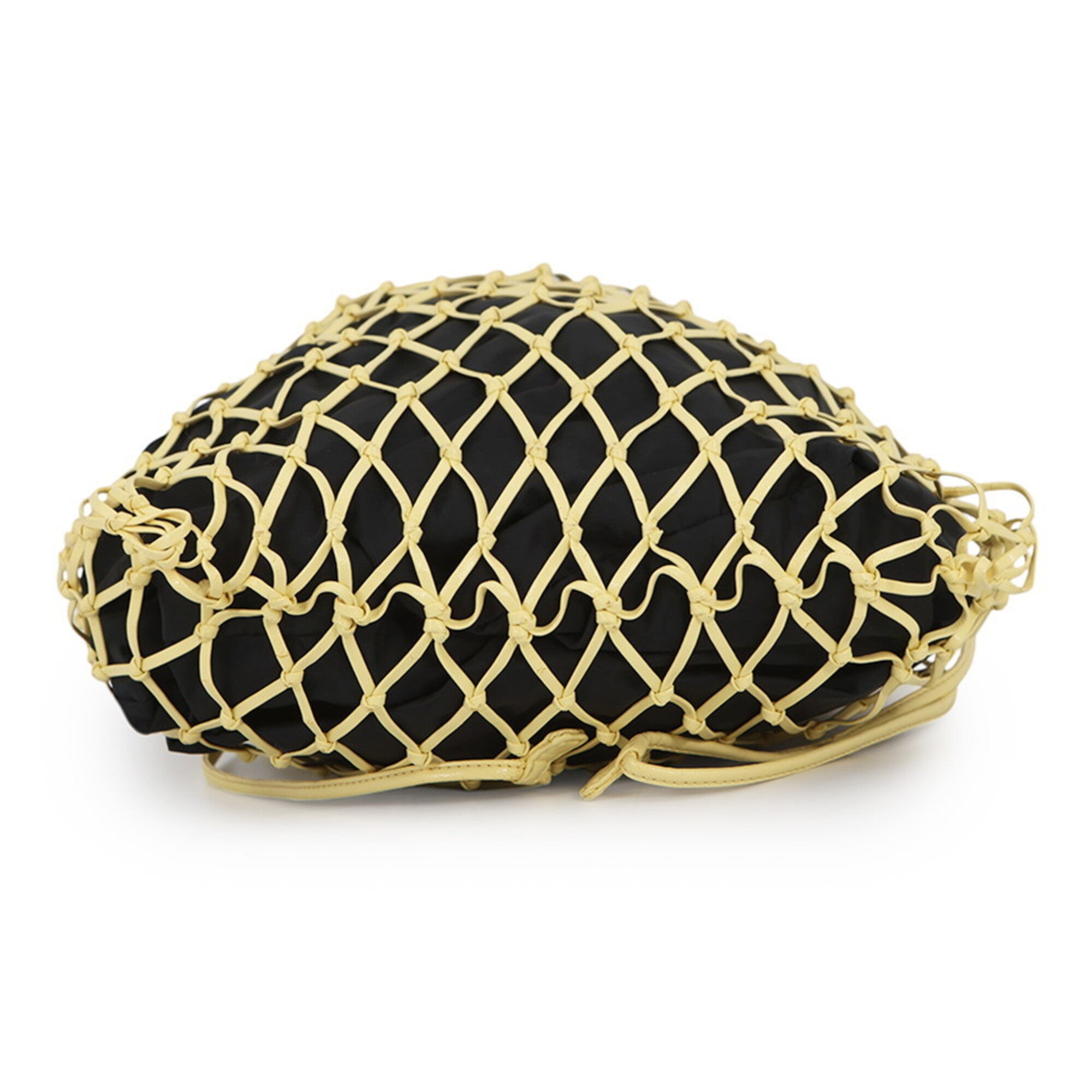 Prada Black Yellow Mesh Handbag Tote Bag (Pre-Owned)