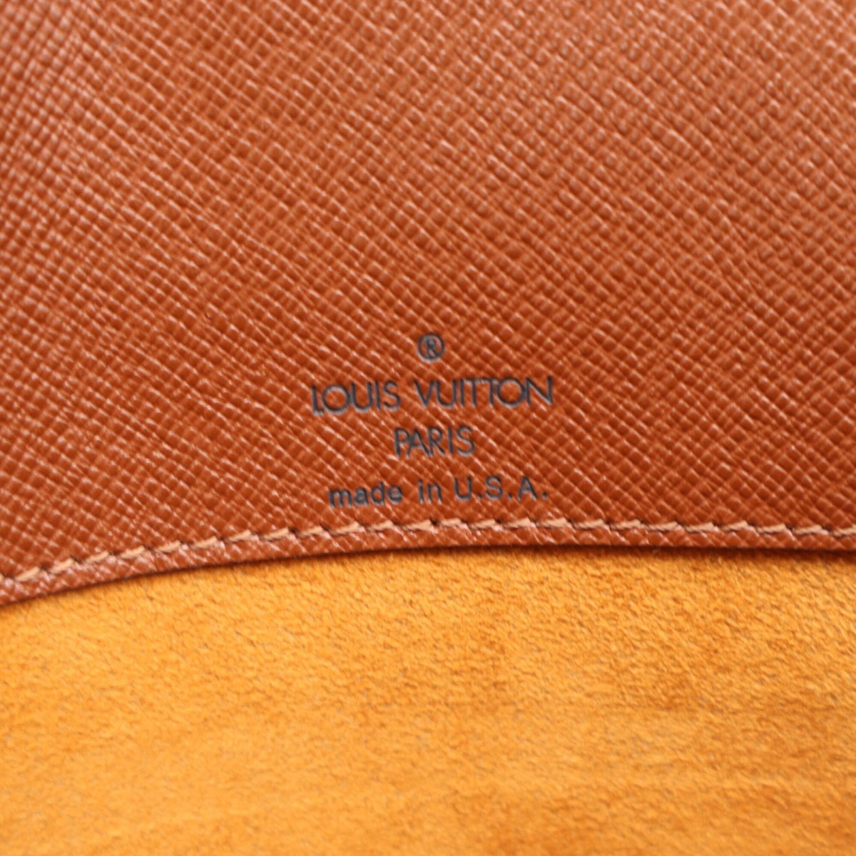 Louis Vuitton Beige Brown Coated Canvas Leather Shoulder Bag (Pre-Owned)