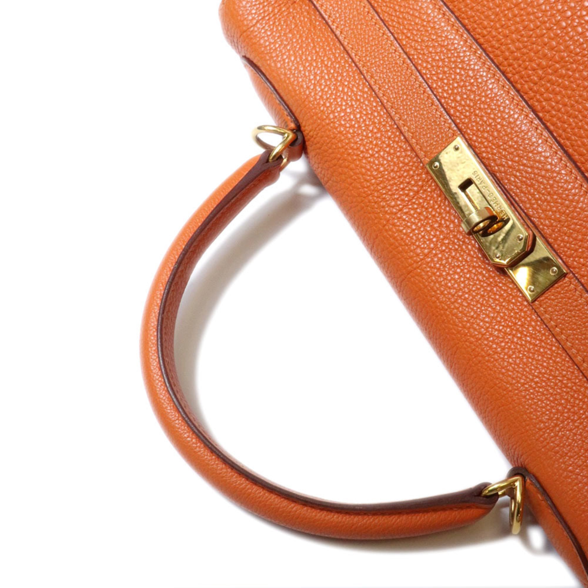 Hermes Orange Togo Leather Handbag Shoulder Bag (Pre-Owned)