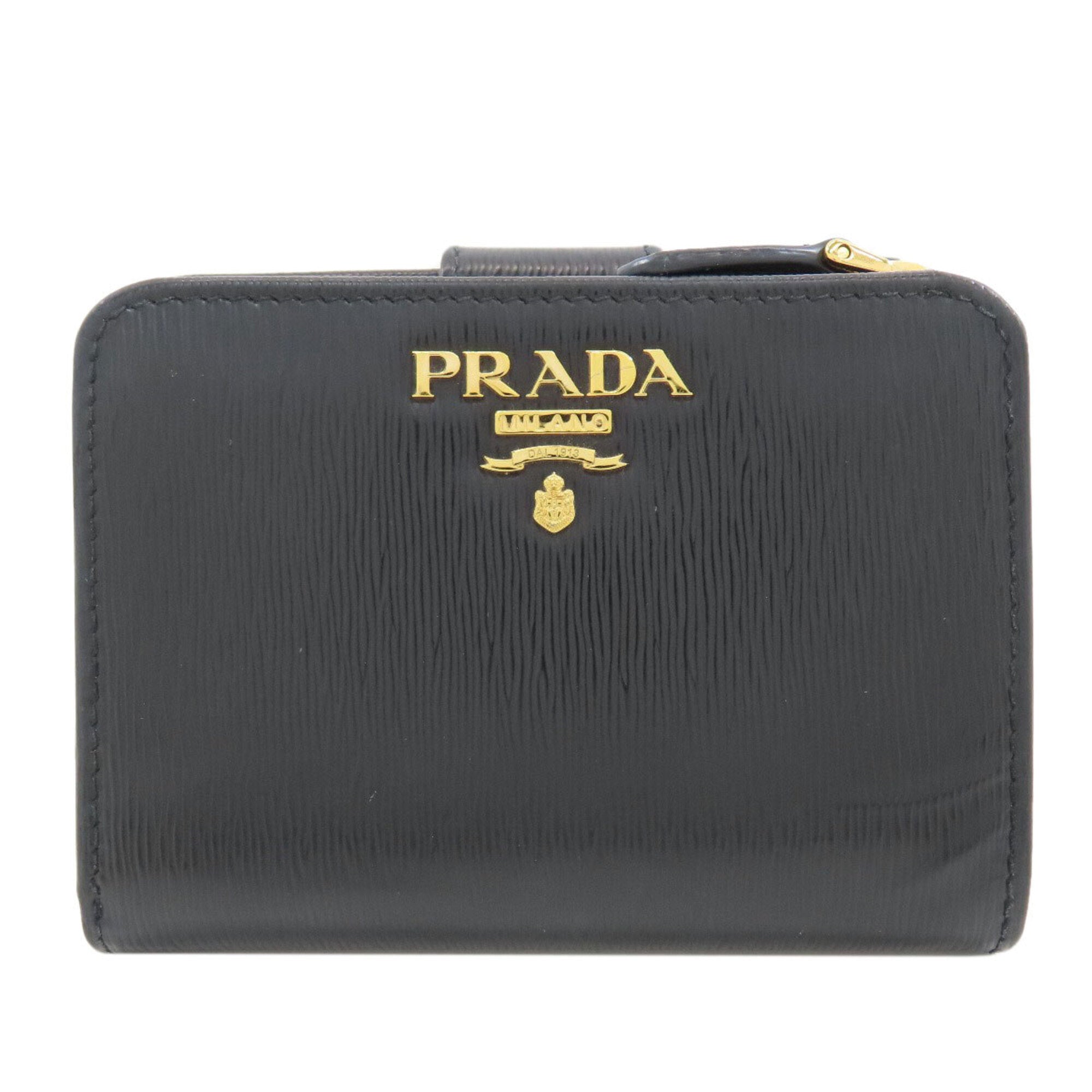Prada Black Saffiano Triangle Wallet (Bi-Fold) (Pre-Owned)