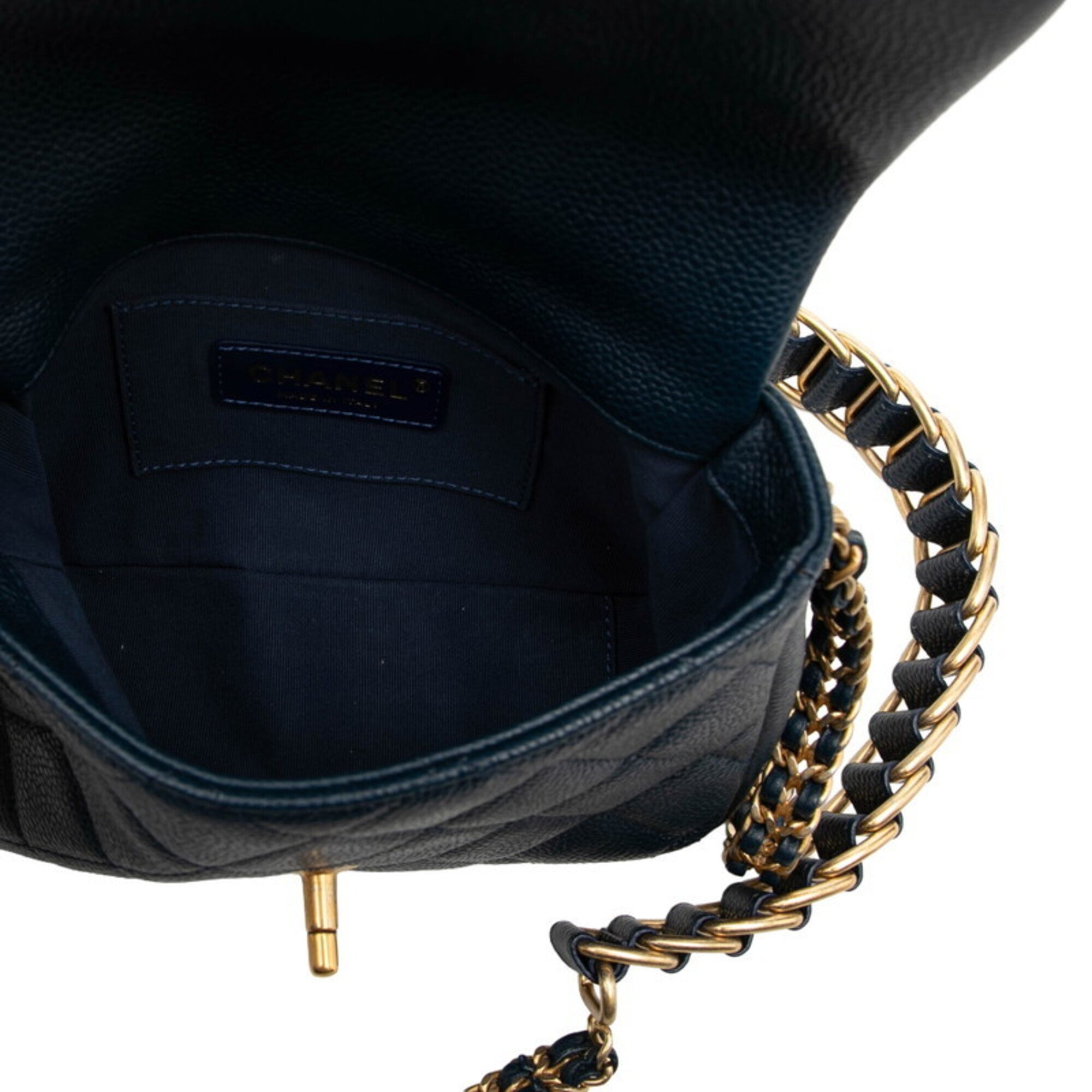 Chanel Navy Grained Calfskin Shoulder Bag (Pre-Owned)