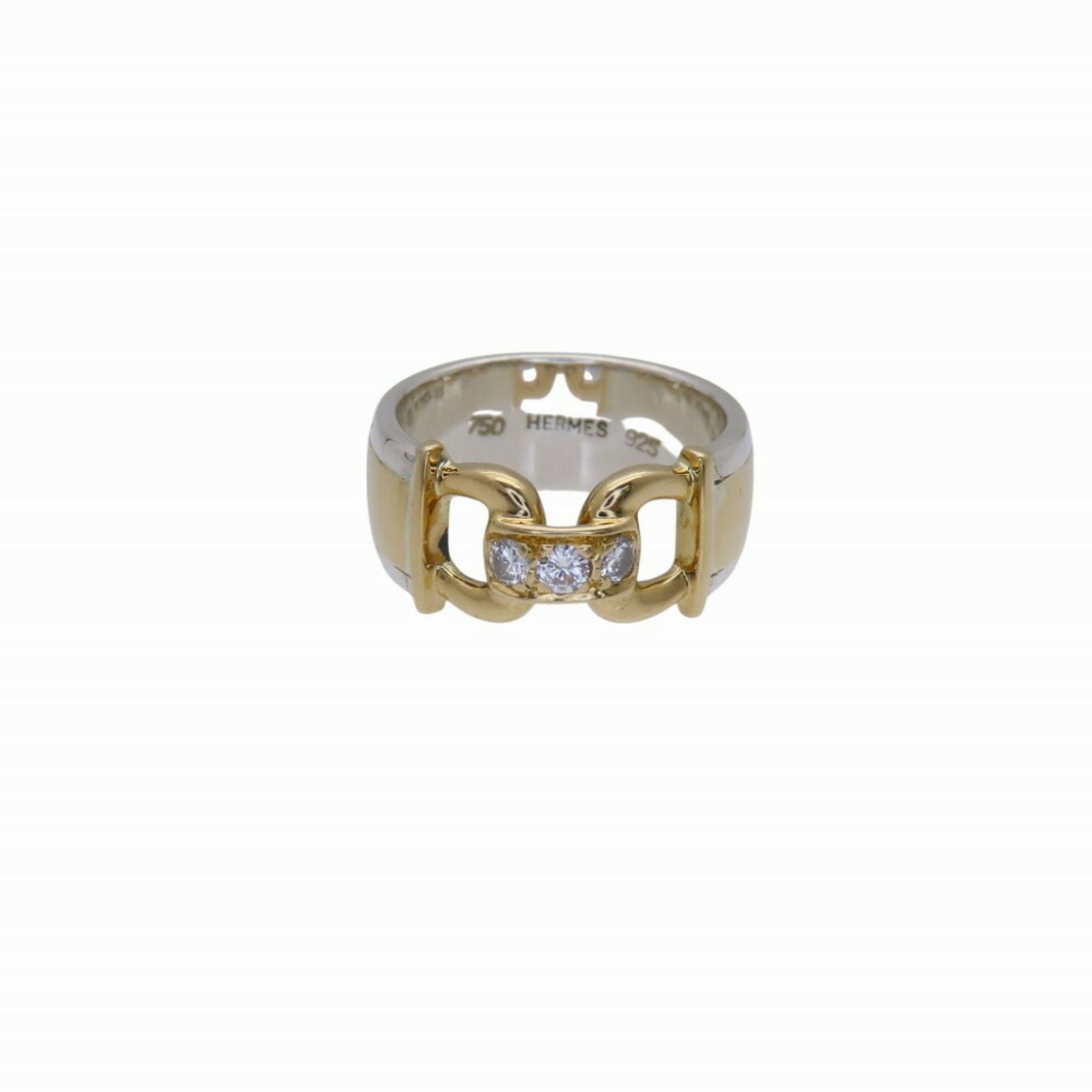 Hermes Gold Silver Yellow Gold (18K) Silver 925 Band Ring (Pre-Owned)