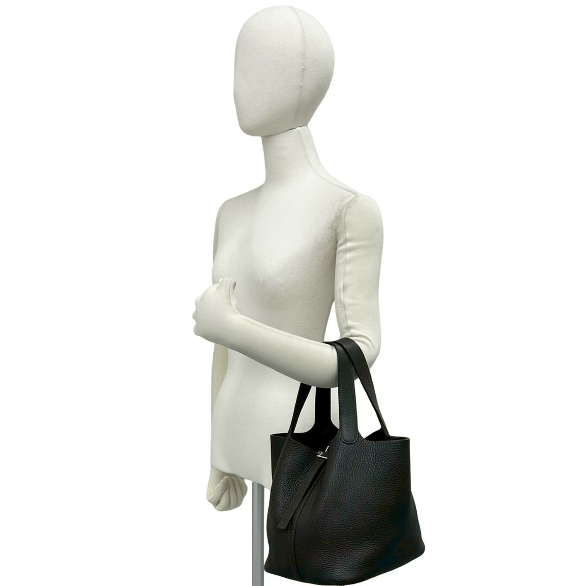 Hermes Brown Taurillon Clemence Leather Handbag Tote Bag (Pre-Owned)