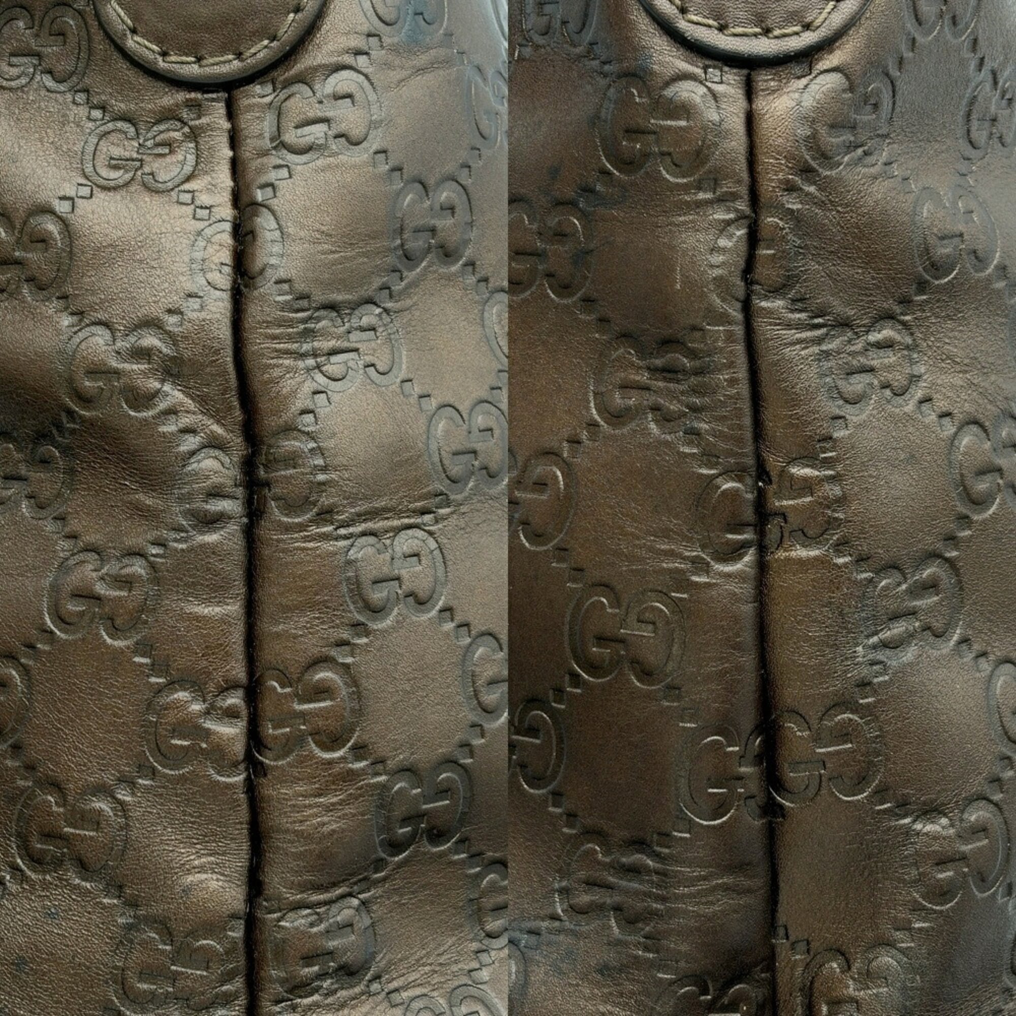 Gucci Bronze Leather Shoulder Bag (Pre-Owned)