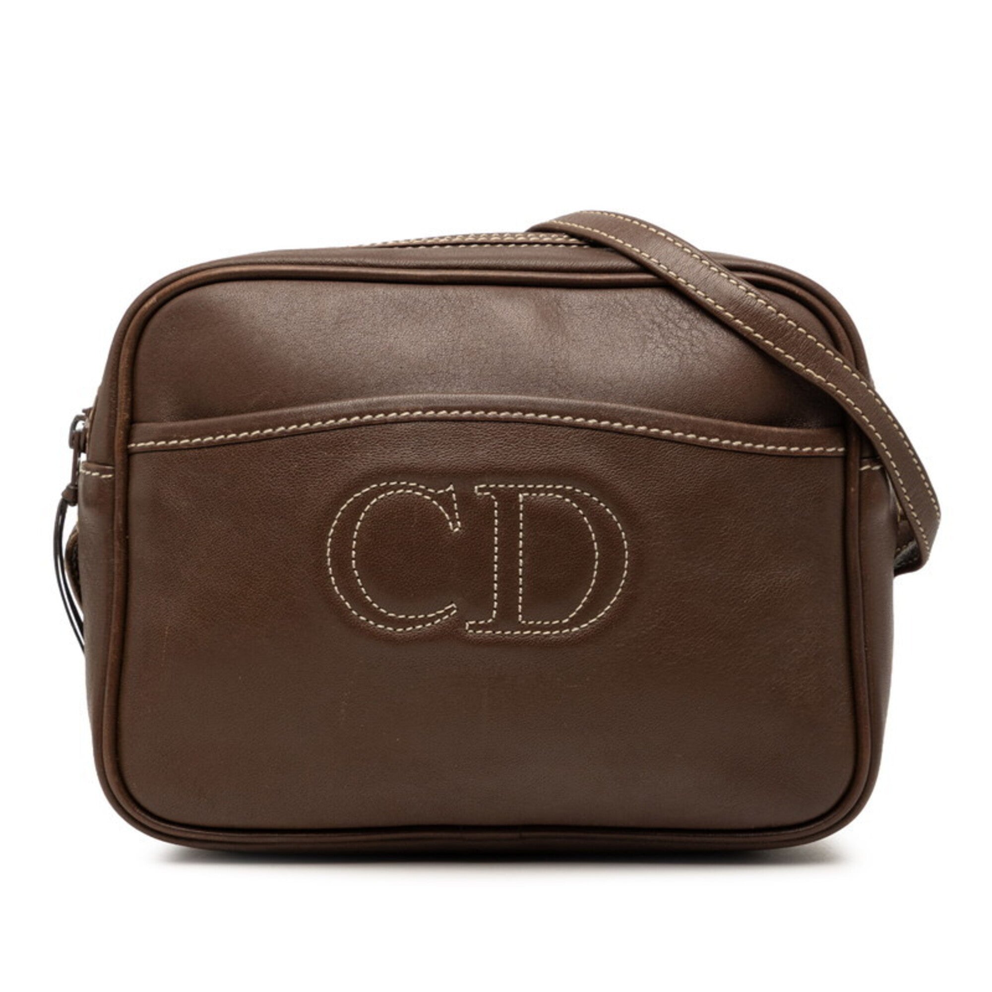 Christian Dior Brown Leather Shoulder Bag (Pre-Owned)