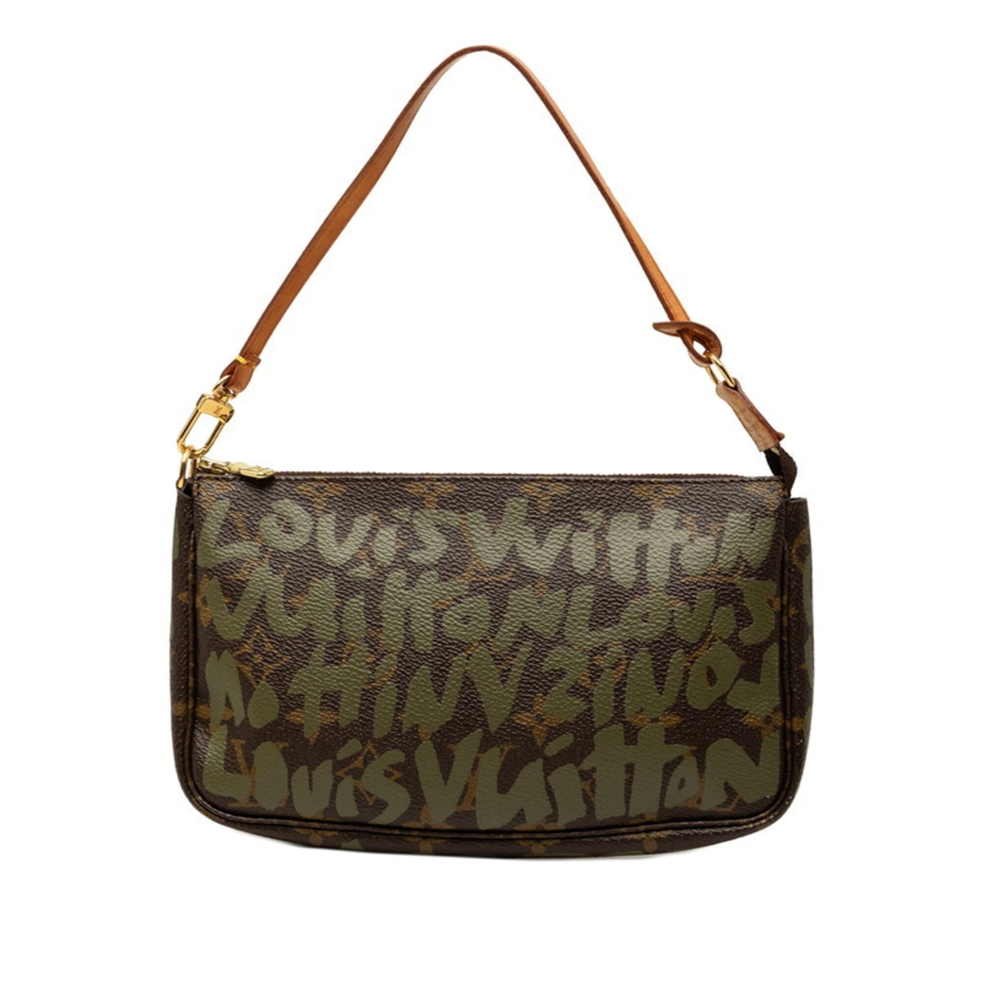 Louis Vuitton Brown Khaki Pvc Leather Handbag Pochette Pouch Shoulder Bag (Pre-Owned)