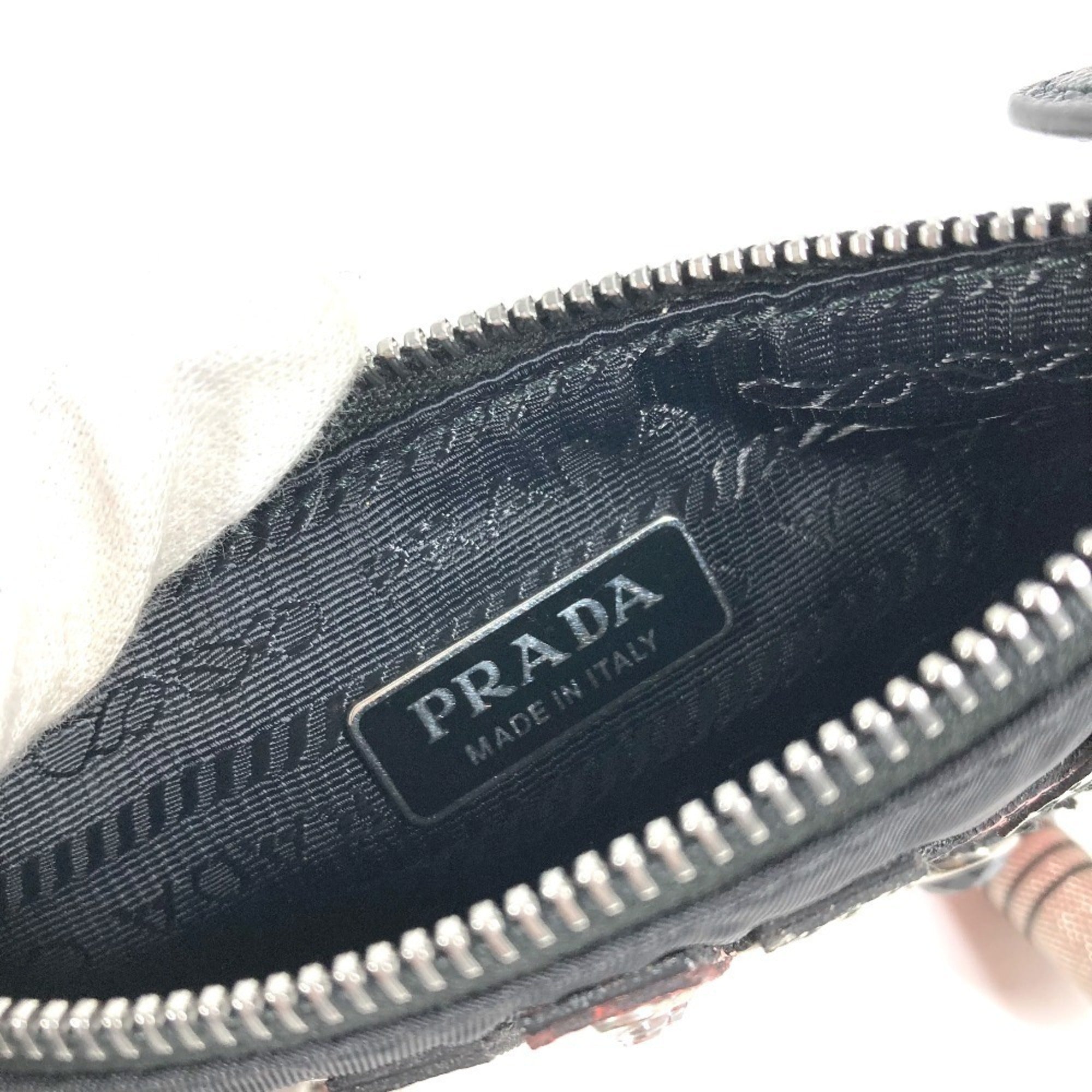 Prada Black Nylon Handbag Pouch Shoulder Bag (Pre-Owned)