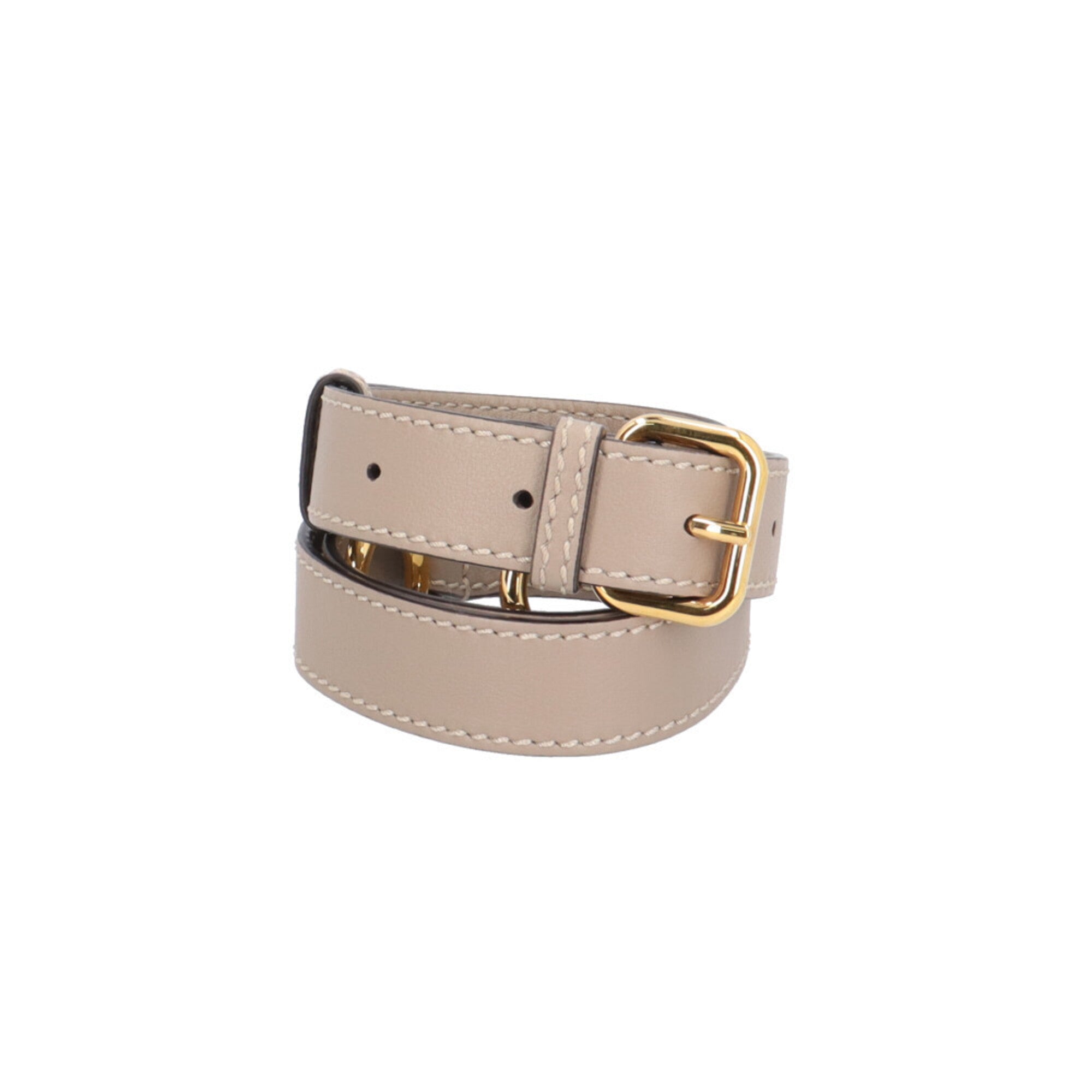 Fendi Peekaboo Beige Grayish Leather Shoulder Bag (Pre-Owned)