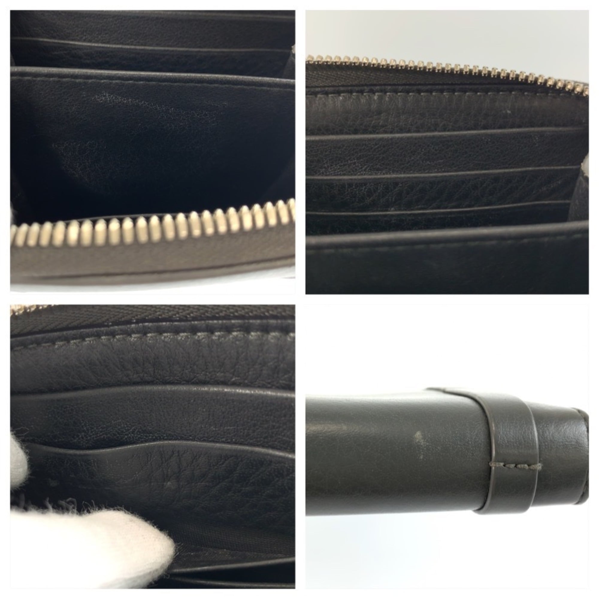 Balenciaga Gray Leather Coin Purse/Coin Case (Pre-Owned)
