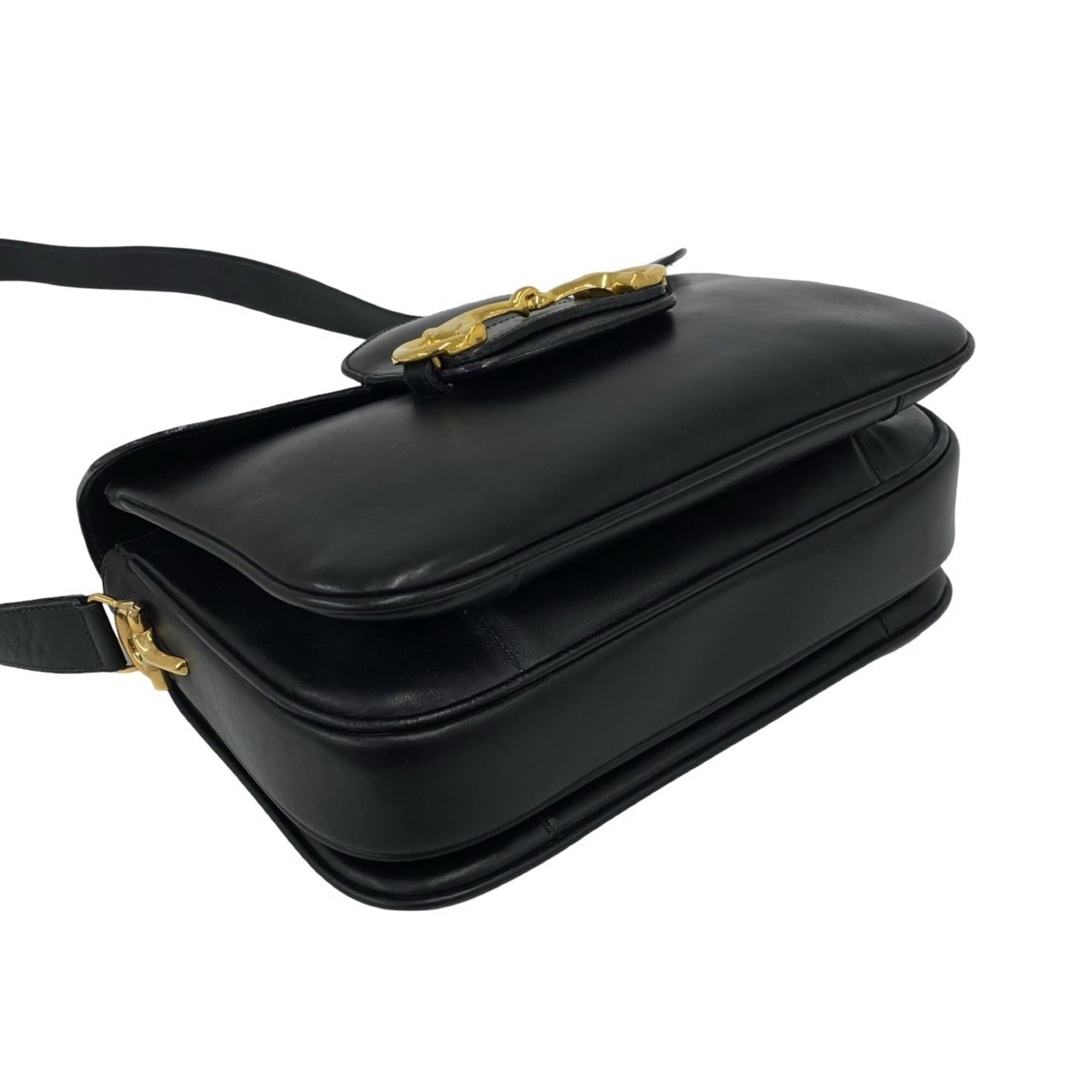 Celine Black Leather Pochette Shoulder Bag (Pre-Owned)