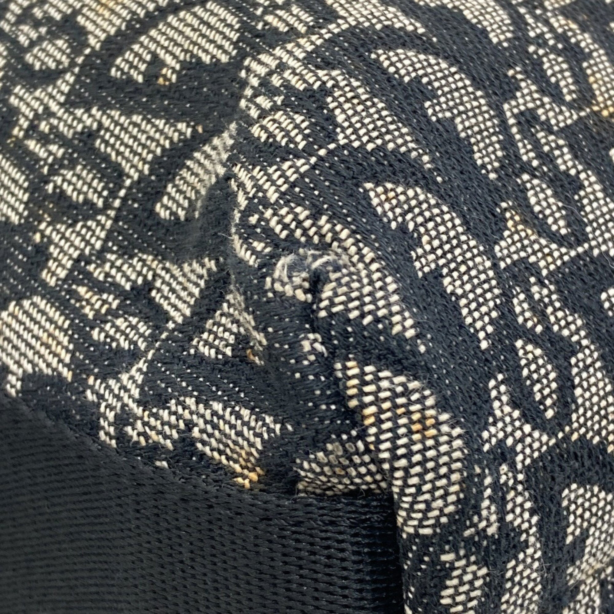 Christian Dior Trotter Black Canvas Shoulder Bag (Pre-Owned)