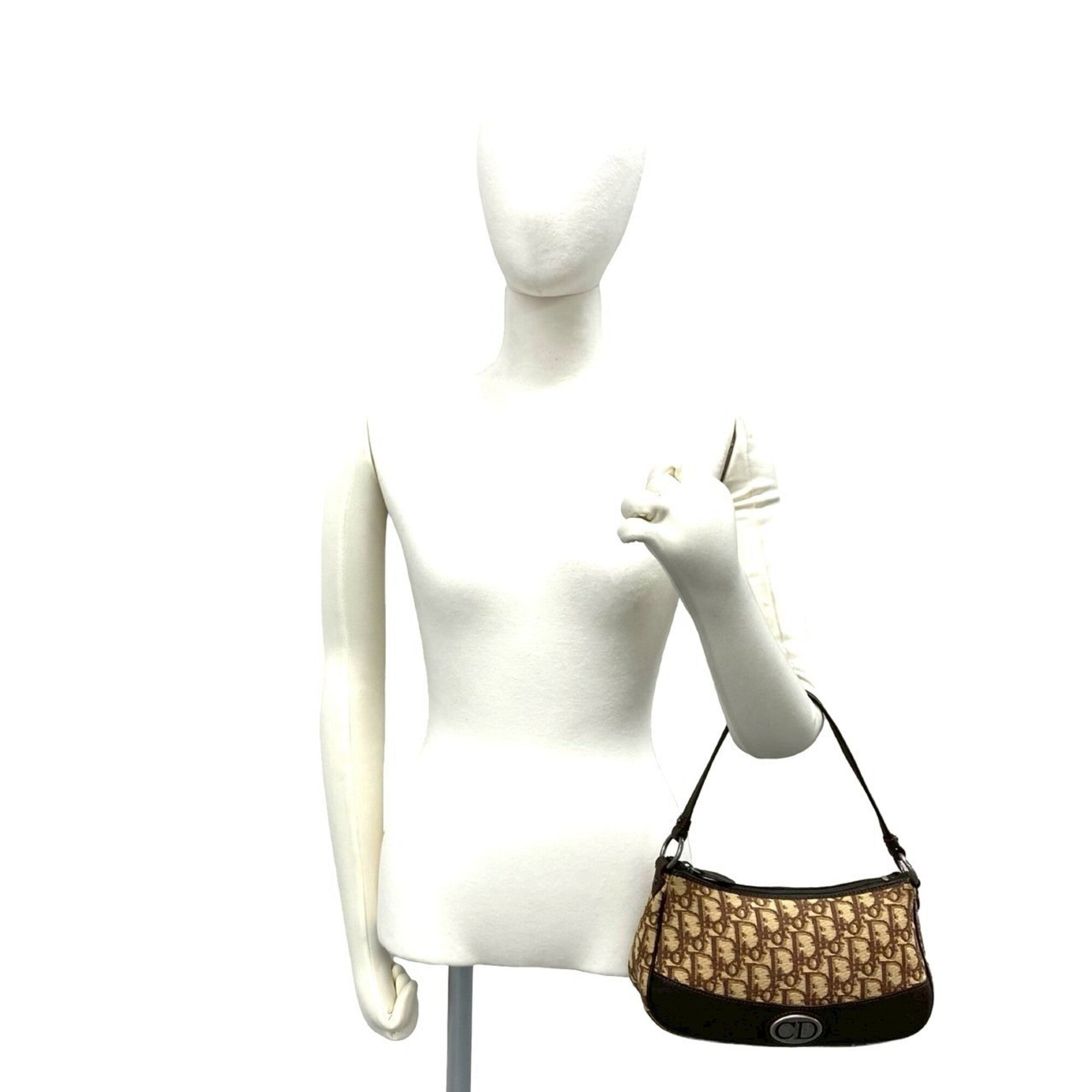 Christian Dior Brown Canvas Leather Handbag (Pre-Owned)