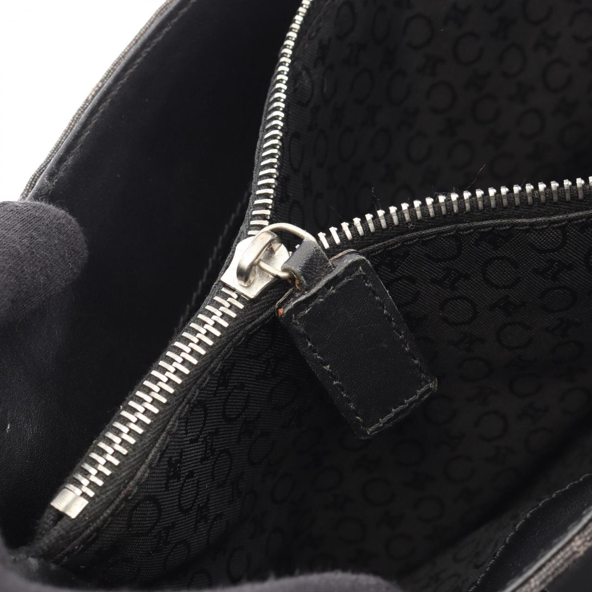 Celine Black Canvas Leather Handbag Tote Bag (Pre-Owned)