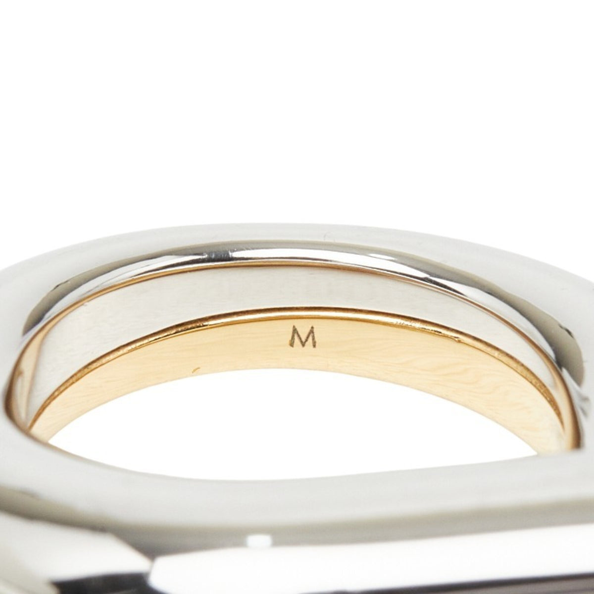 Louis Vuitton Gold Silver Metal Band Ring (Pre-Owned)