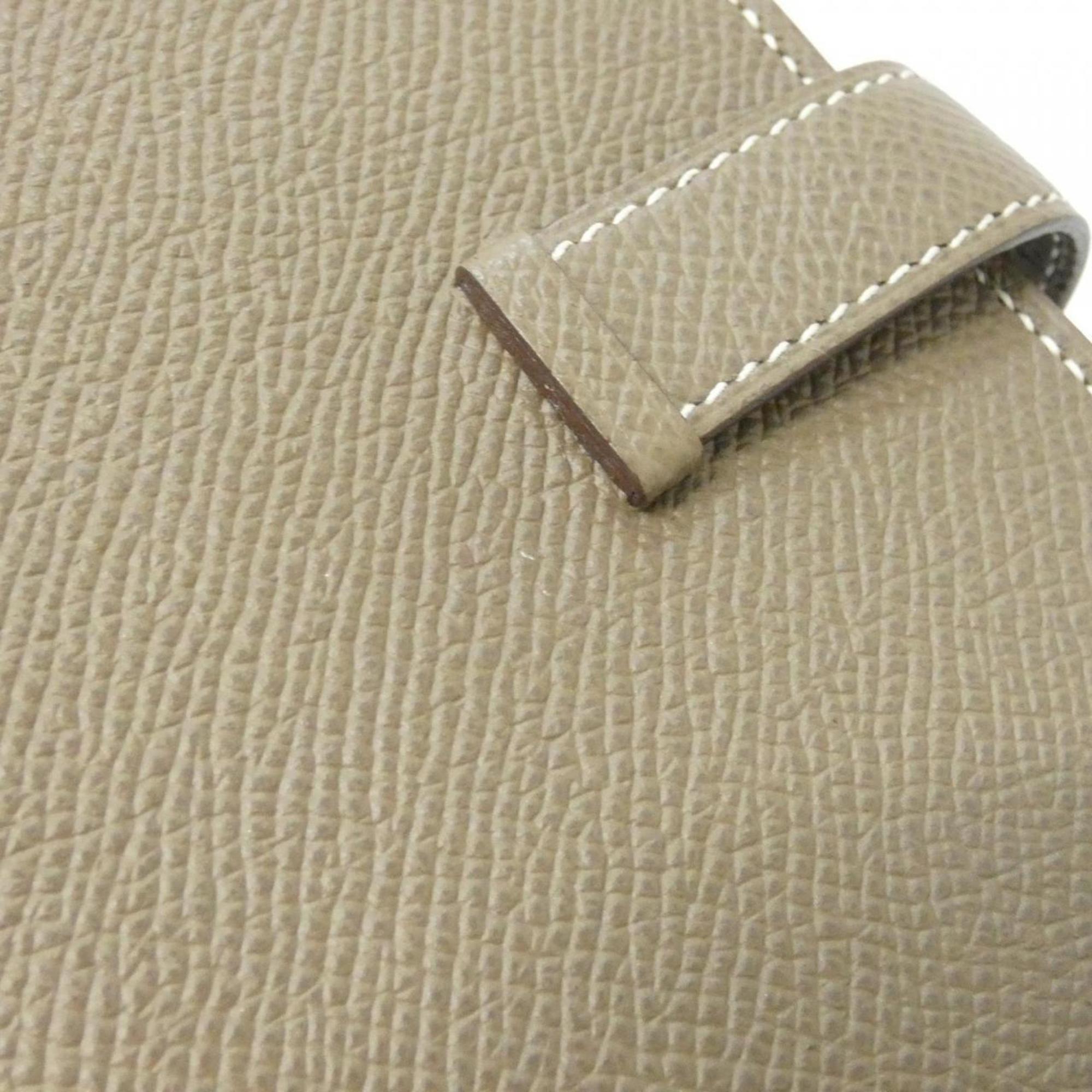 Hermes Etoupe Gray Epsom Leather Long Wallet (Bi-Fold) (Pre-Owned)