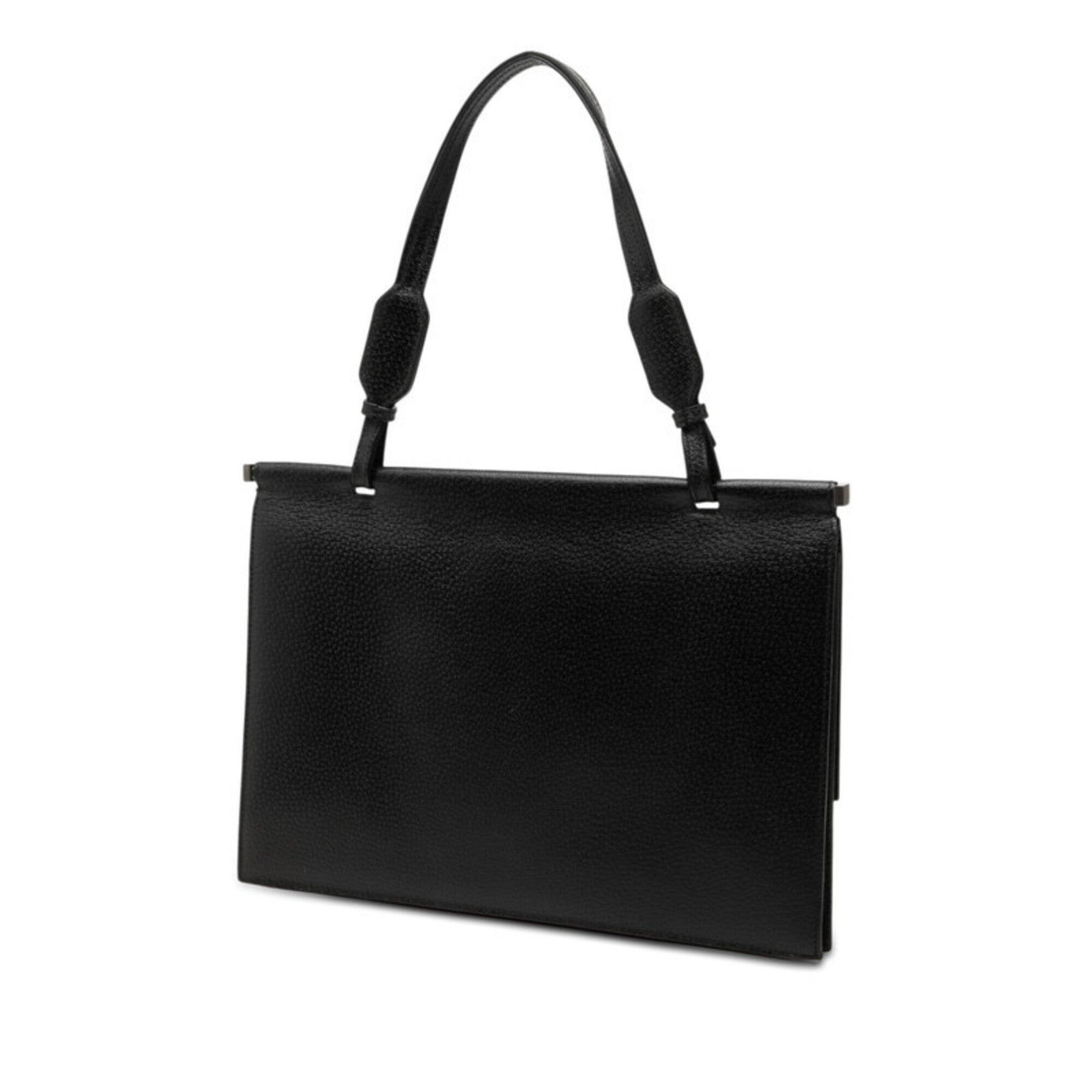 Gucci Black Leather Handbag Shoulder Bag (Pre-Owned)