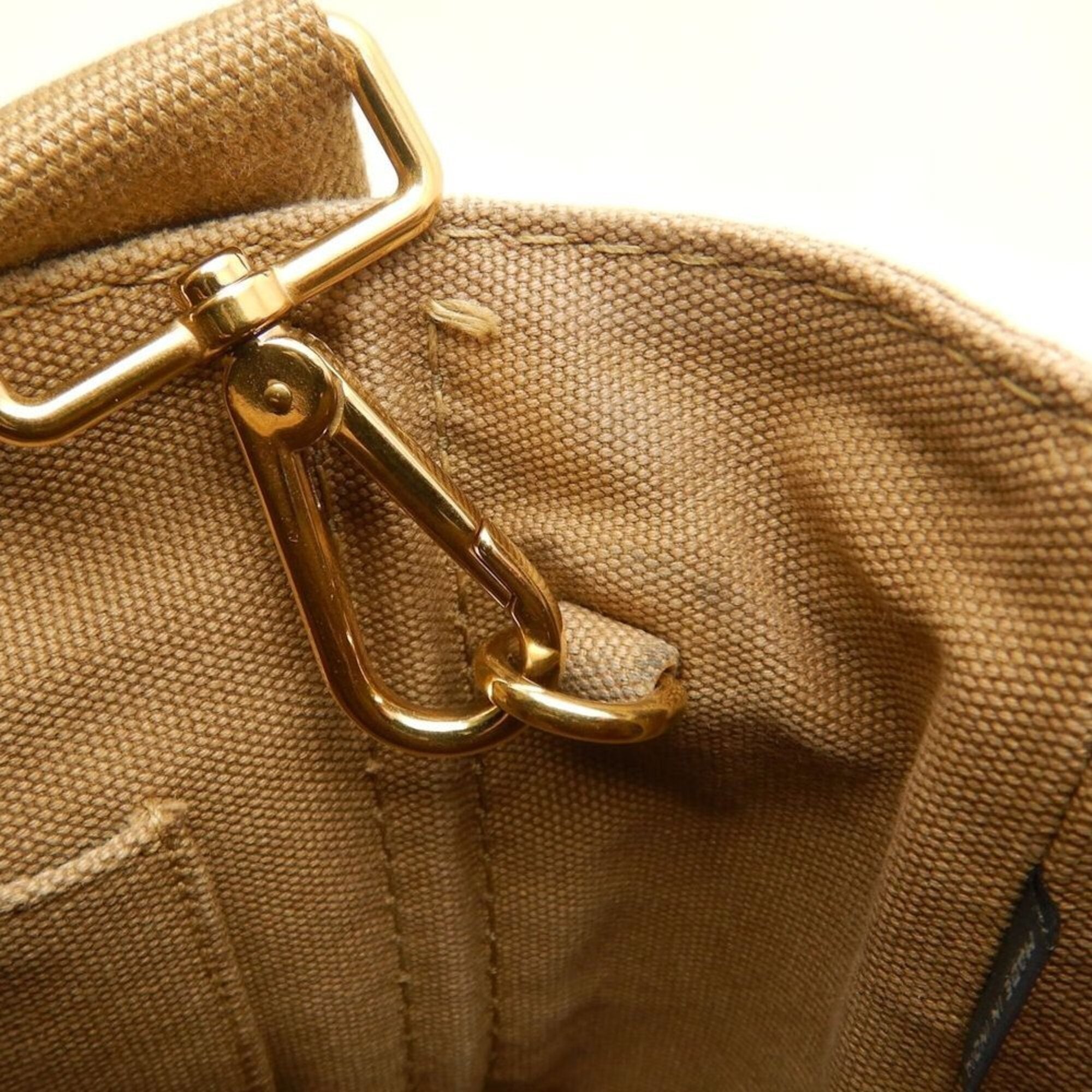 Prada Canapa Gold Canvas Tote Bag (Pre-Owned)