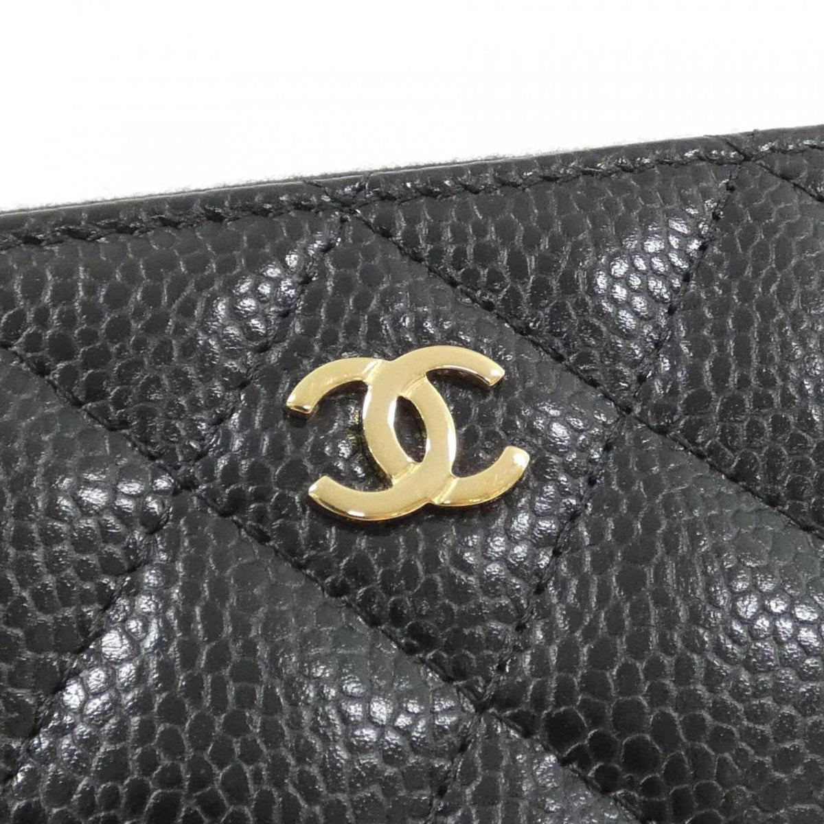 Chanel Black Grained Calfskin Coin Purse/Coin Case (Pre-Owned)